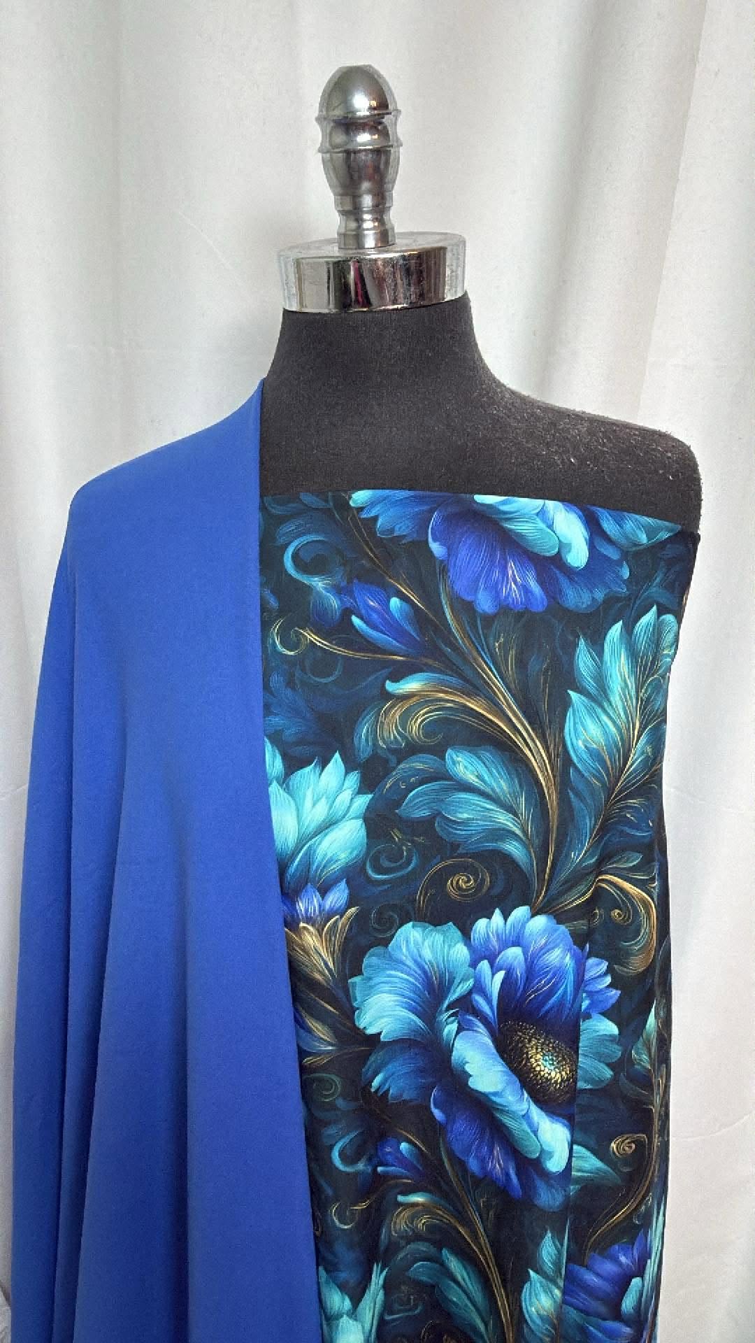 BLUE/AURORA FLORA BUNDLE : 2YD Aurora Flora Single-Brushed PF & 2YD Blue Brushed PF : A30517