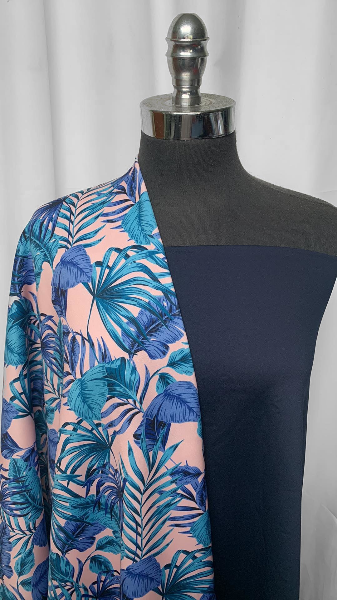 NAVY/PALMS BUNDLE : 2YD Navy Yoga PF & 2YD Palms 4-Way Scuba (printed on both sides) : A25363