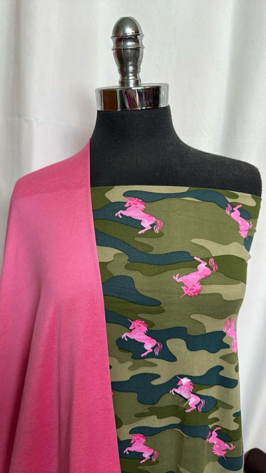 PINK/CAMO UNICORN BUNDLE : 2YD Camo/Unicorn DBP & 1.5YD Pink Featherweight PF : A29734