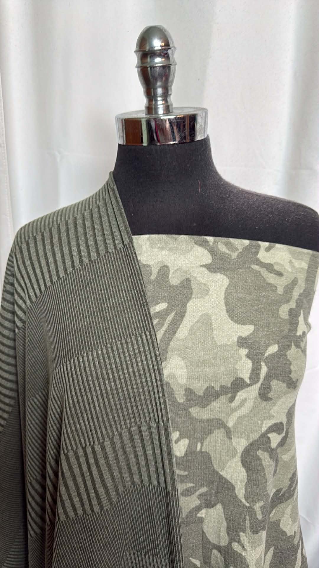 SAGE RIB/CAMO BUNDLE : 2YD Camo PRS FT & 2YD Sage Variegated Rib SK : A29898
