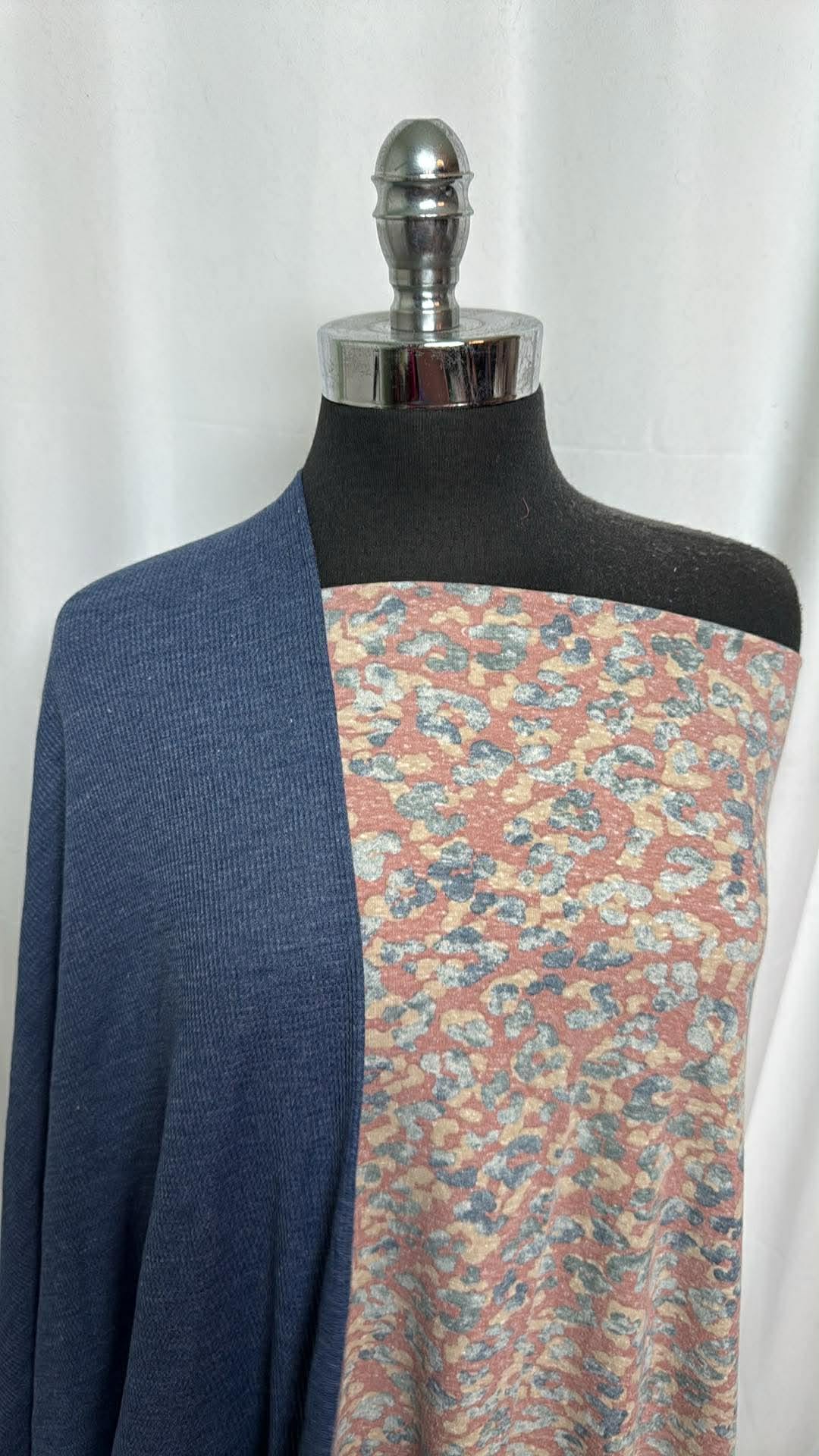 LEOPARD/BLUE THERMAL BUNDLE : 1.5YD Leopard Triblend & 2YD Blue R/S Thermal : A30181