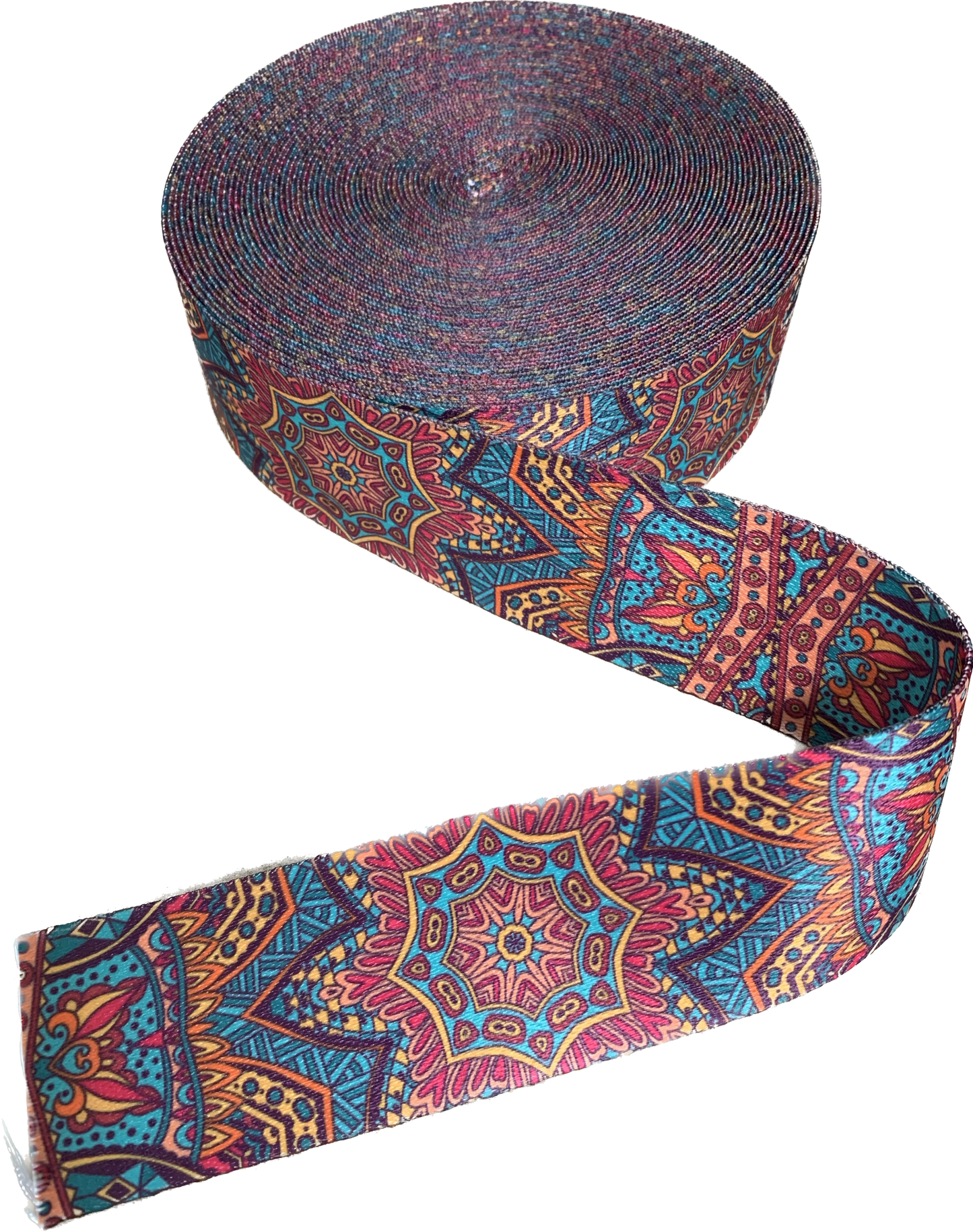 Bright Mandala - 2" Wide Seatbelt Strap - 5 Yards