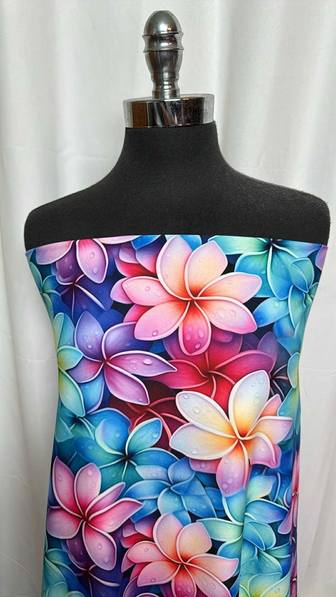 Dewdrop Blossoms (*Custom) - Poly/Spandex Single-Brushed Performance - 2 Yard Cut