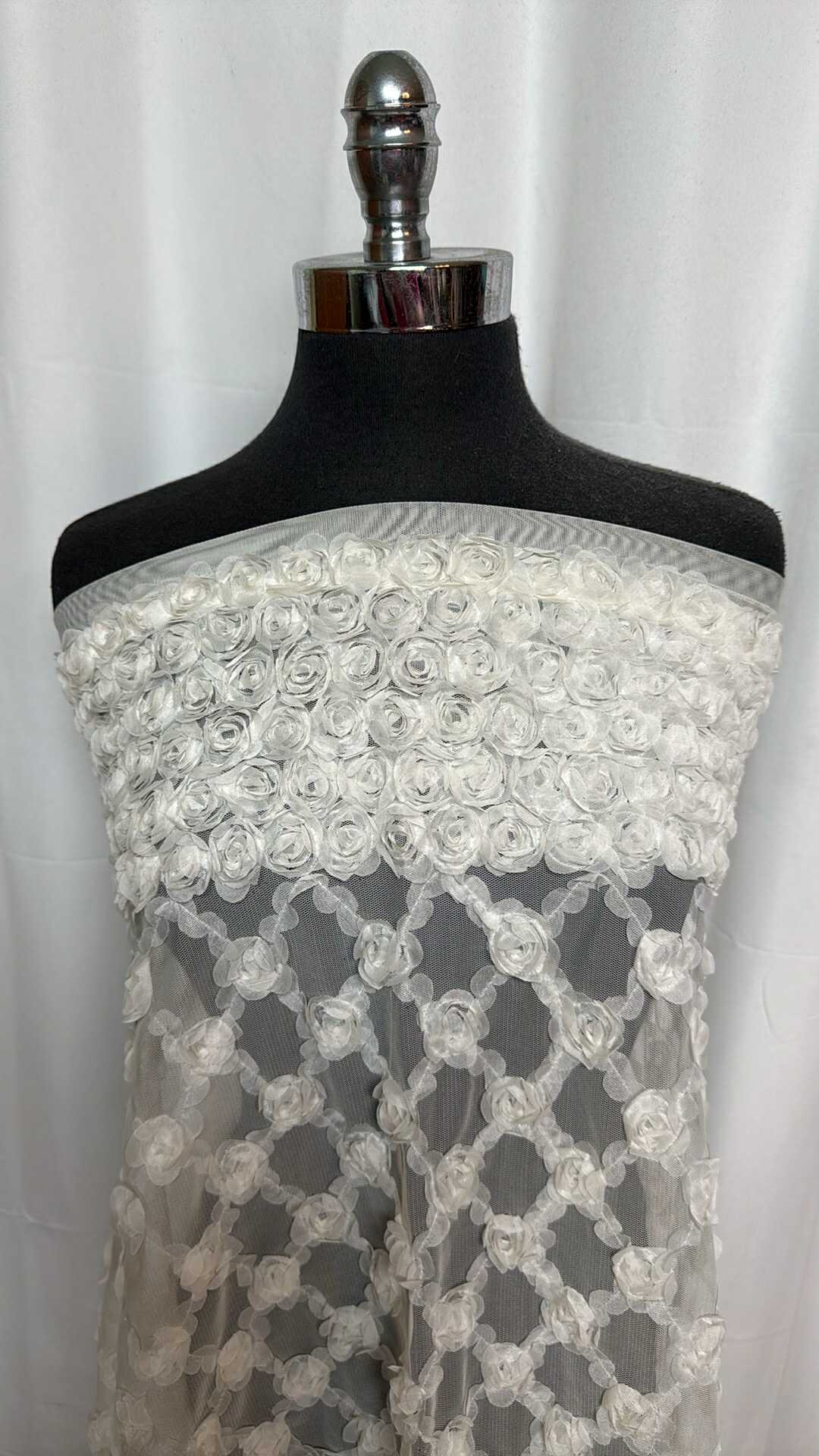 Floral Double-Border Embellished Tulle - 2 Yard Cut