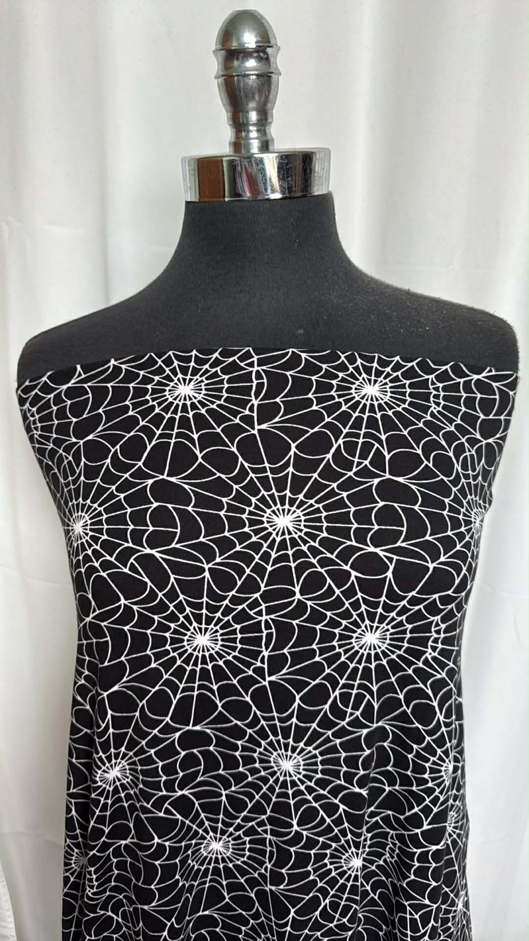 Spider Webs - Double Brushed Poly Spandex - 2 Yard Cut