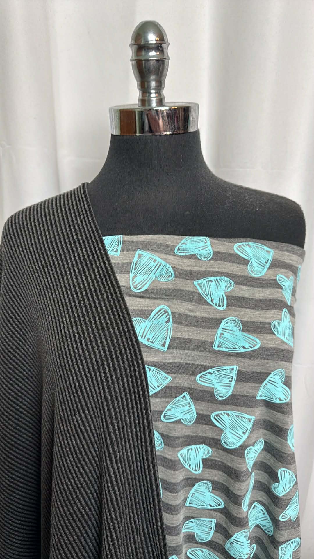 HEART/STRIPE BUNDLE : 1+YD Heart/Stripe PRS Jersey & 1+YD Urban Rib : A29424