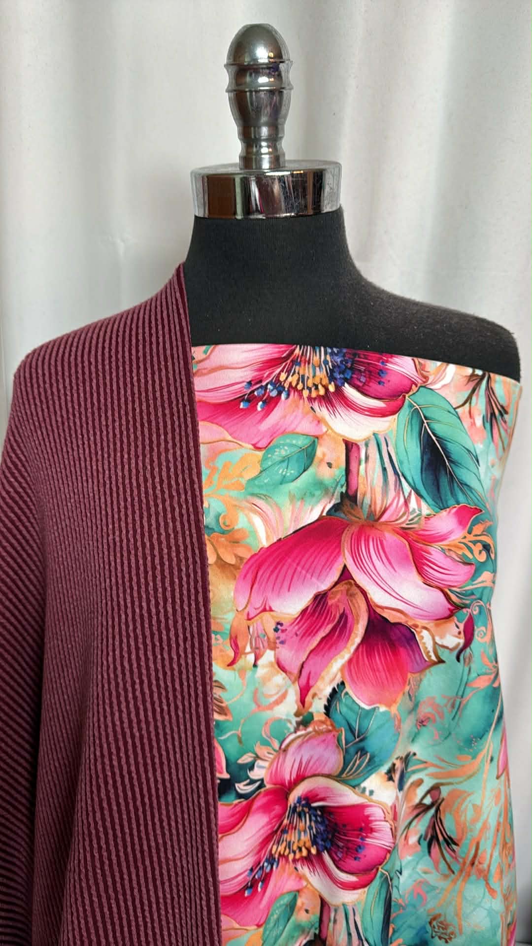 BEAUTIFUL BLOOMS/RIB BUNDLE : 2YD Beautiful Blooms Peached PF & 2.5YD Urban Rib Knit : A29839