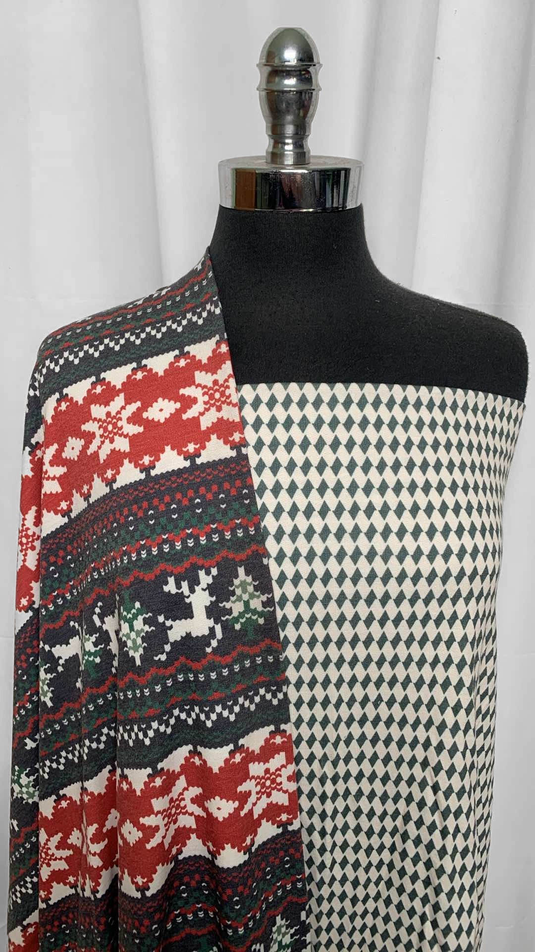 HARLEQUIN/DEER BUNDLE : 2YD Harlequin PRS FT & 2YD Deer/Snowflake Stripe PRS FT : A25848