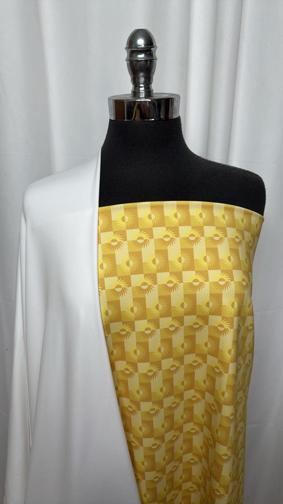 WHITE/GOLDEN SUN BUNDLE : 2YD White Wicking Yoga PF & 1.5YD Golden Sun PF : A27043