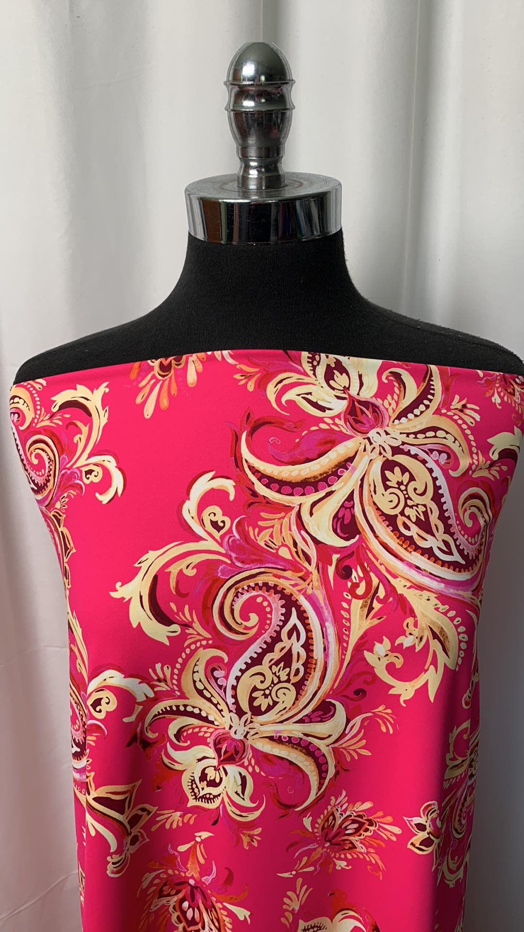 Pink Paisley - Nylon Spandex - 2 Yard Cut