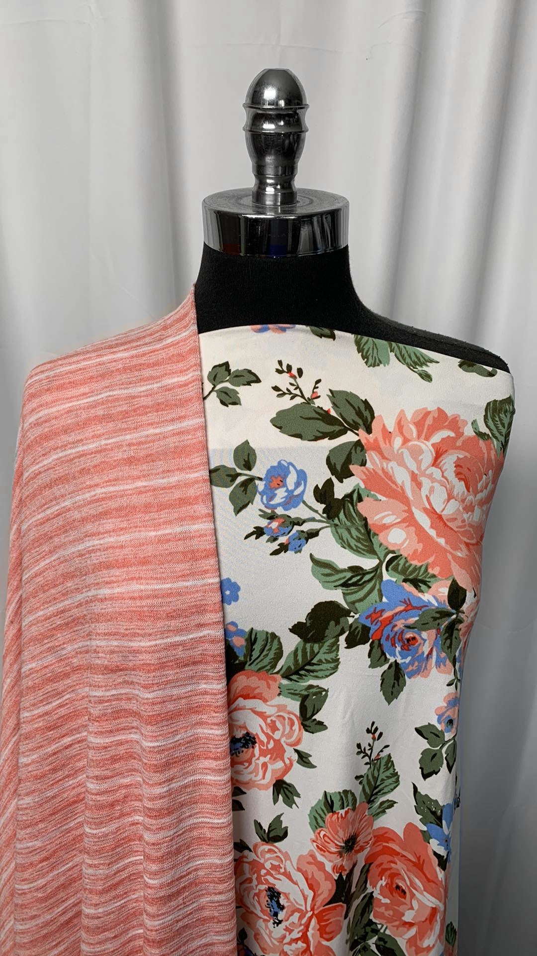 ENGLISH GARDEN BUNDLE : 1YD Floral DBP & 2YD Stripe Light-Weight SK : A1029