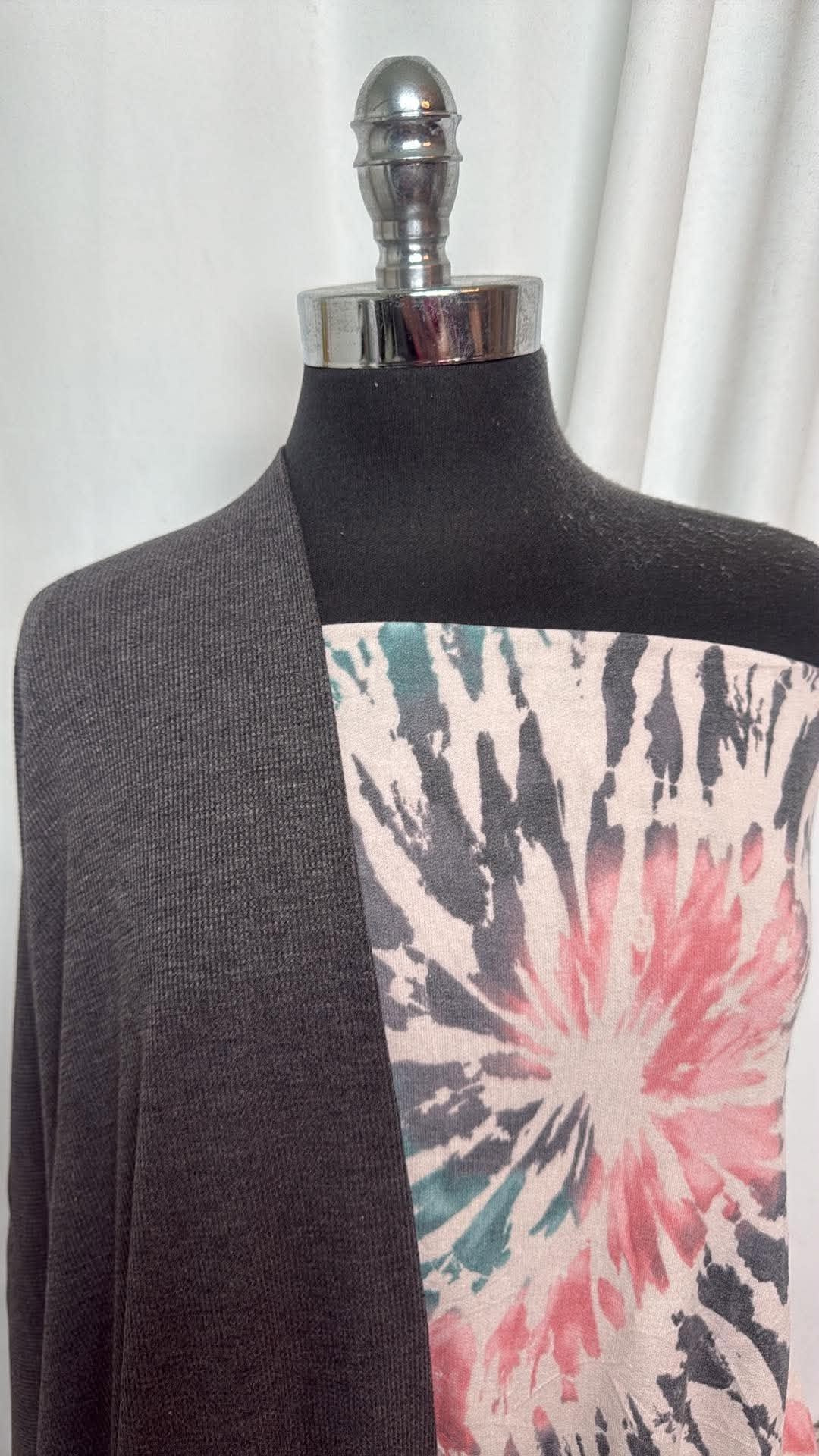 CHARCOAL/TIE DYE BUNDLE : 2YD Tie Dye PRS FT & 2.5YD Charcoal Thermal : A30860