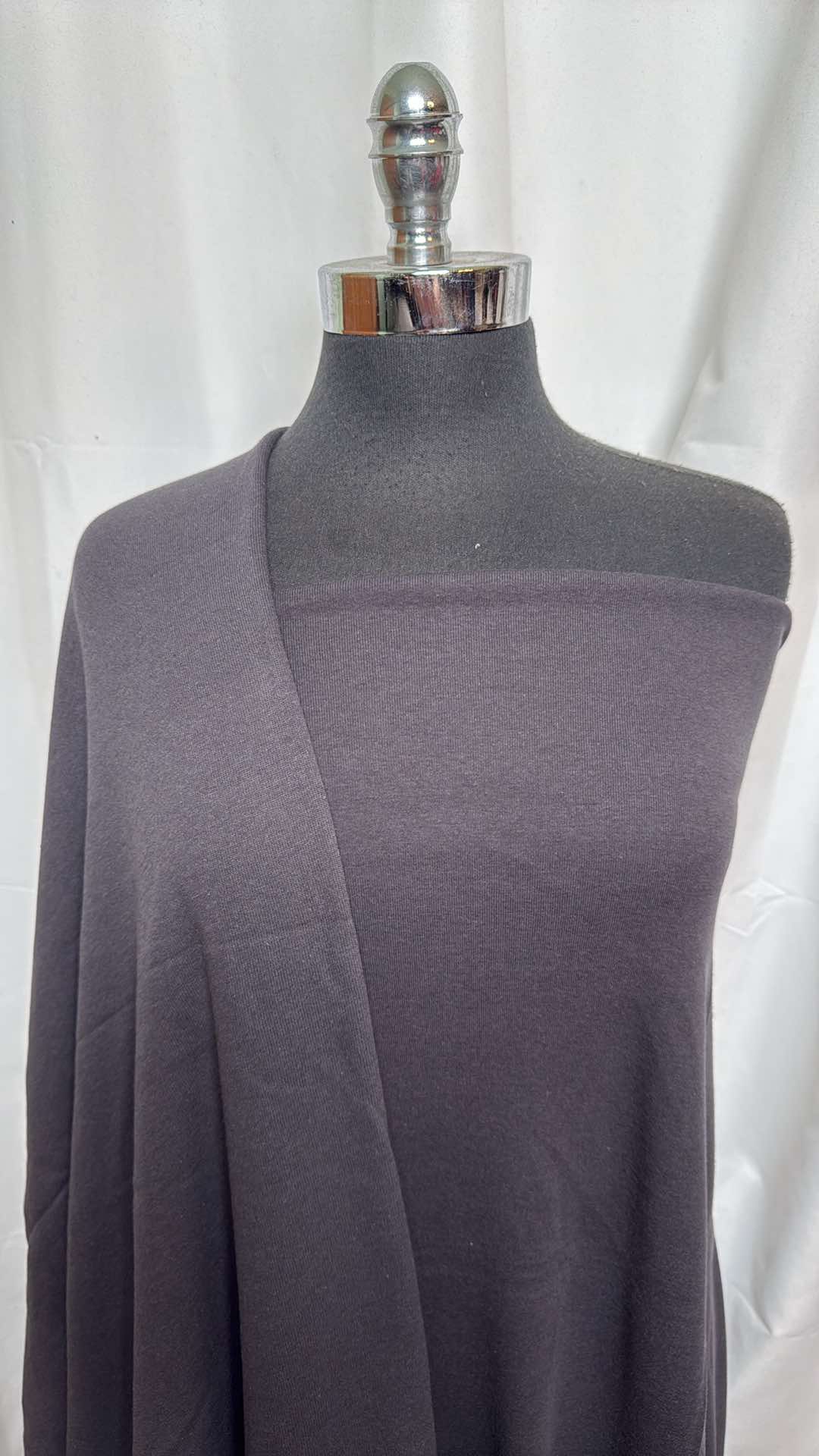 DOUBLE CHARCOAL BUNDLE : 1.5YD Charcoal Sweatshirt Fleece (72" Wide) & 1YD Charcoal Combed Cotton Rib : A26042