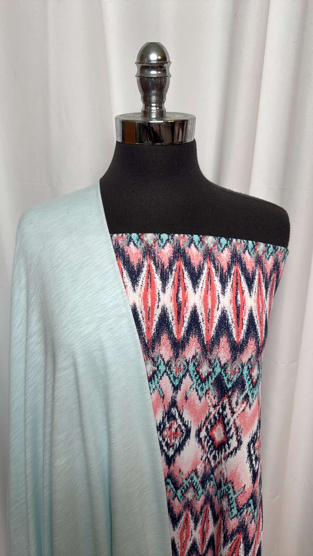 PALE BLUE/CHEVRON BUNDLE : 1YD Chevron Liverpool & 2YD Pale Blue R/S Slub : A26452