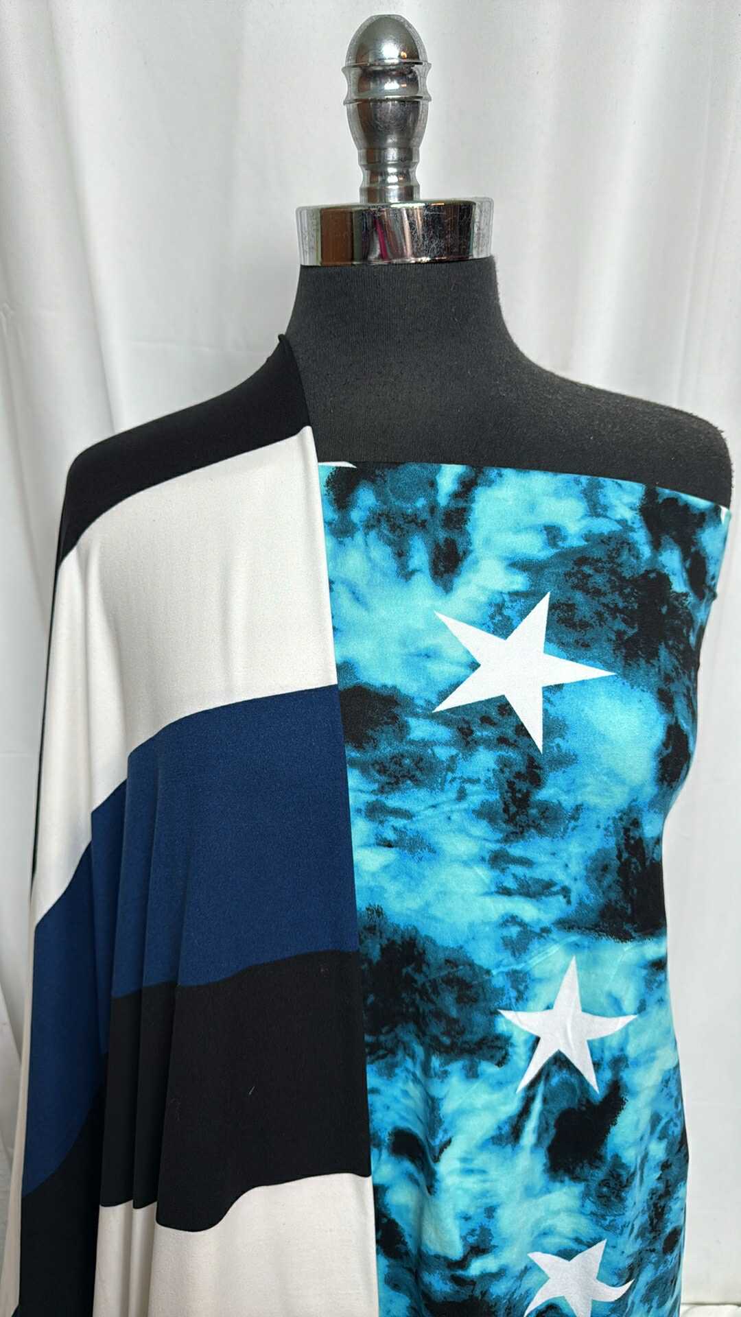 TIE DYE STAR/STRIPE BUNDLE : 2YD Tie Dye Star DBP & 2YD Wide Stripe DBP : A29193