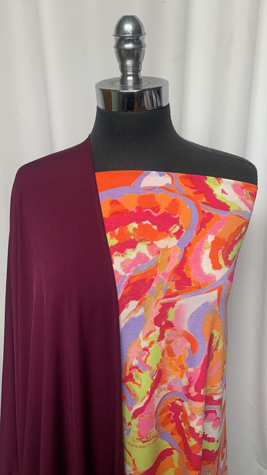 BRIGHT ABSTRACT/EGGPLANT BUNDLE : 1.5YD Bright Abstract ITY & 2YD Eggplant ITY : A25283