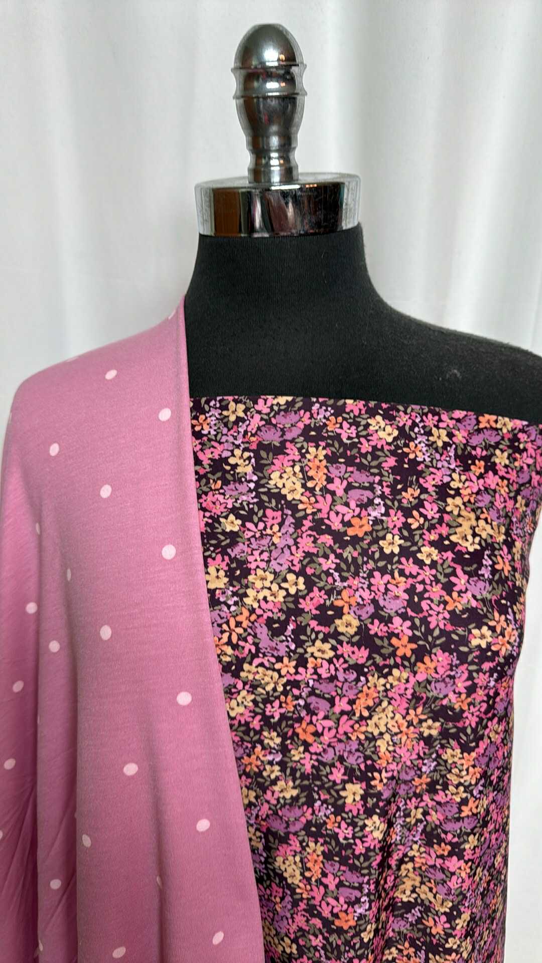 PINK DOT/FLORAL BUNDLE : 2YD Floral N/S & 1YD Pink Dot PRS FT : A29223