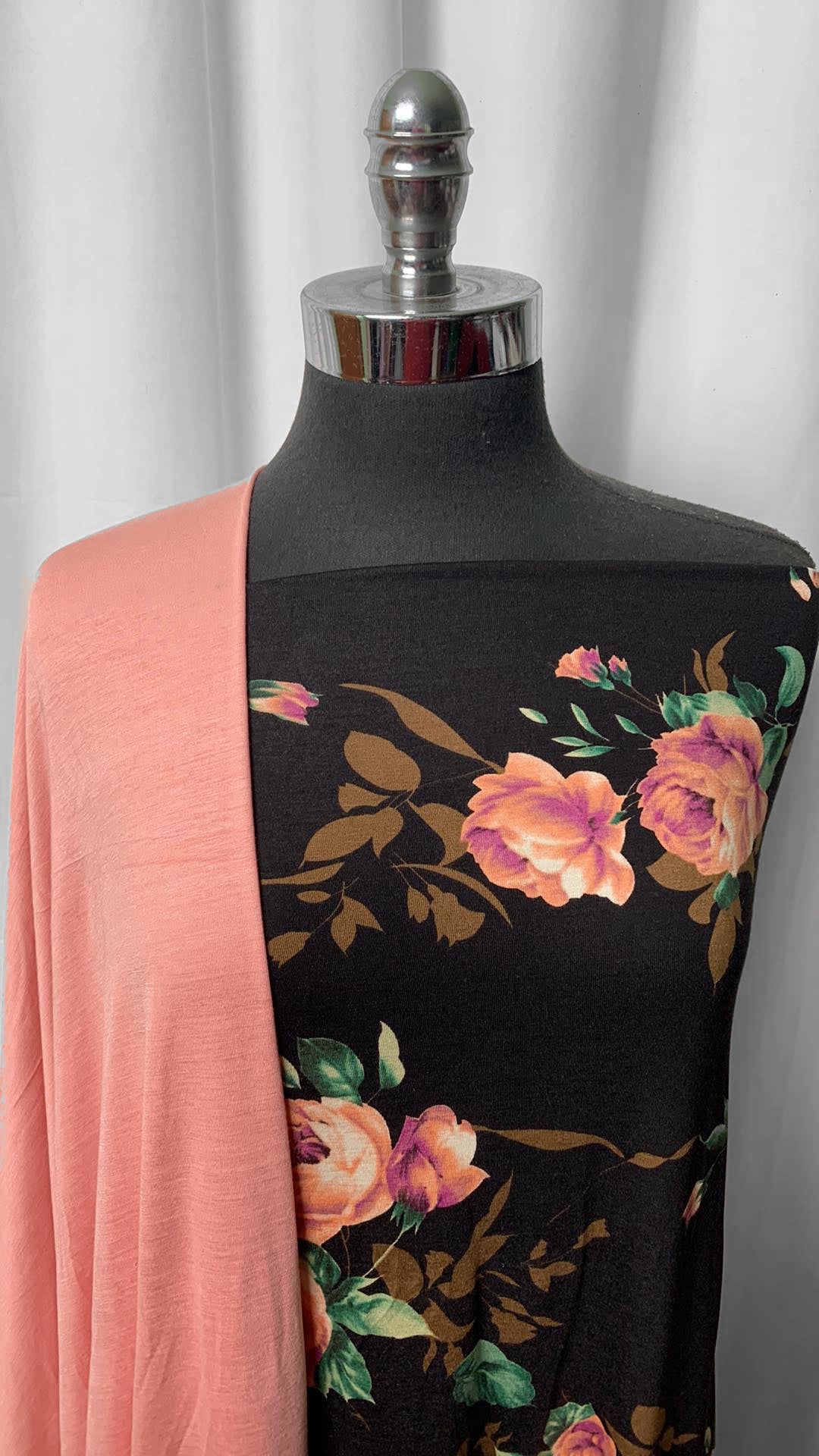 BLUSH/BLACK FLORAL BUNDLE : 2YD Blush R/S & 2YD Black Floral R/S : A25043