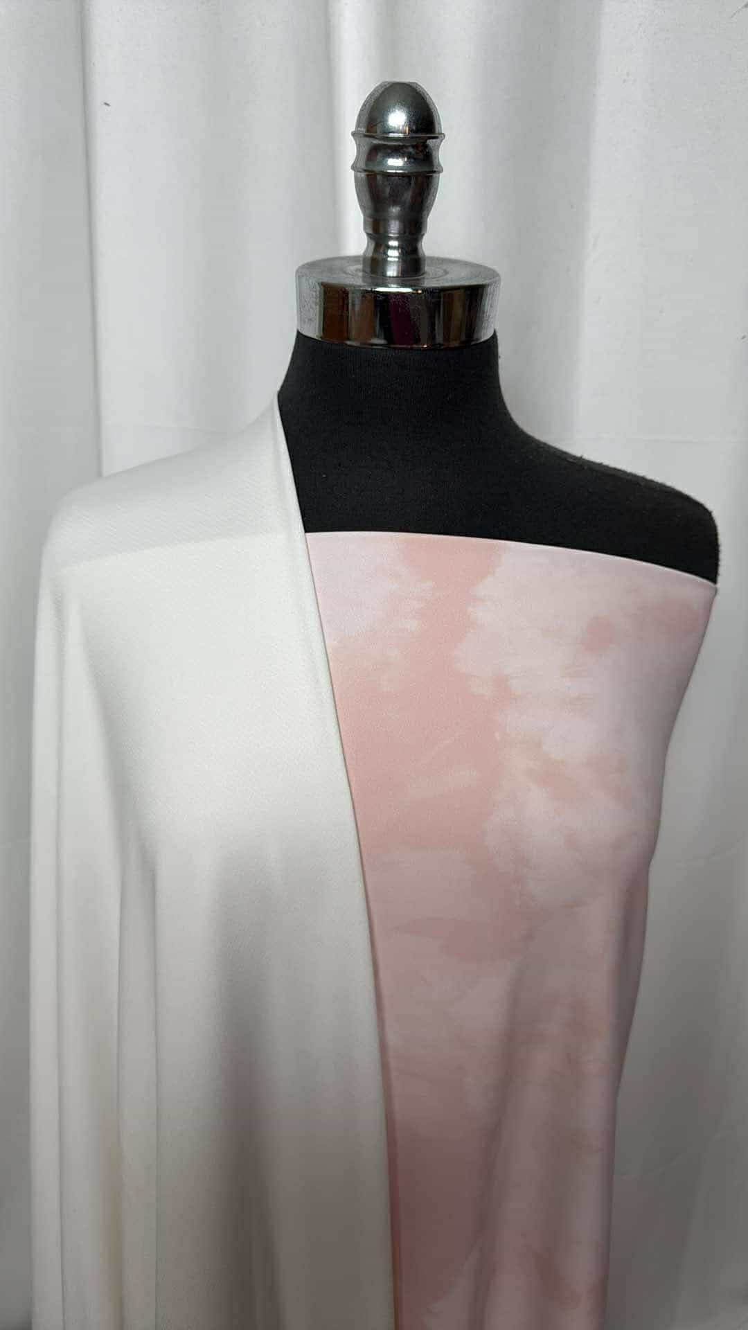 WHITE/PINK MARBLE BUNDLE : 2YD Pink Marble Yoga PF & 2YD White Textured Top-Weight PF : A26942