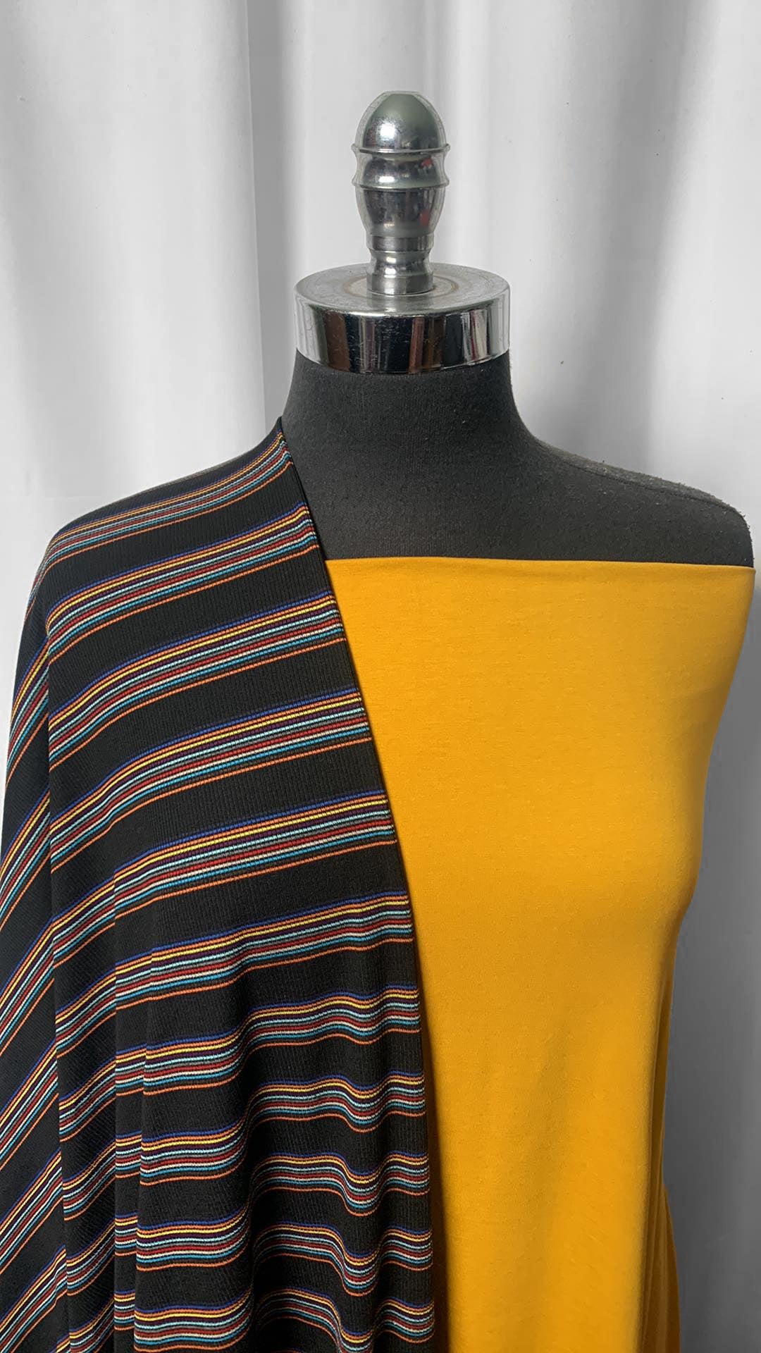 MUSTARD/STRIPE BUNDLE : 2YD Mustard MVC & 2YD Stripe Rib R/S : A2348