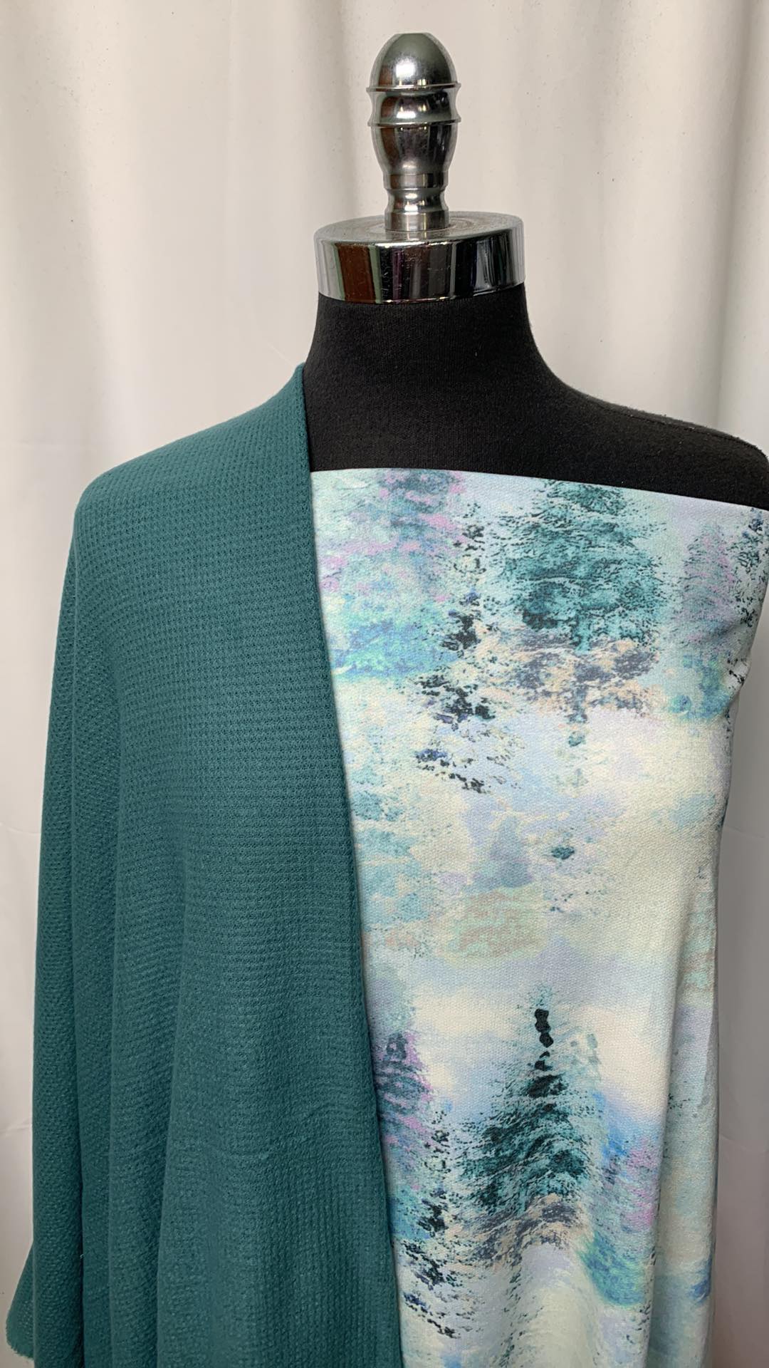 TEAL WINTER TREES BUNDLE : 2YD Winter Trees PRS FT & 2YD Teal Brushed Thermal : A1579