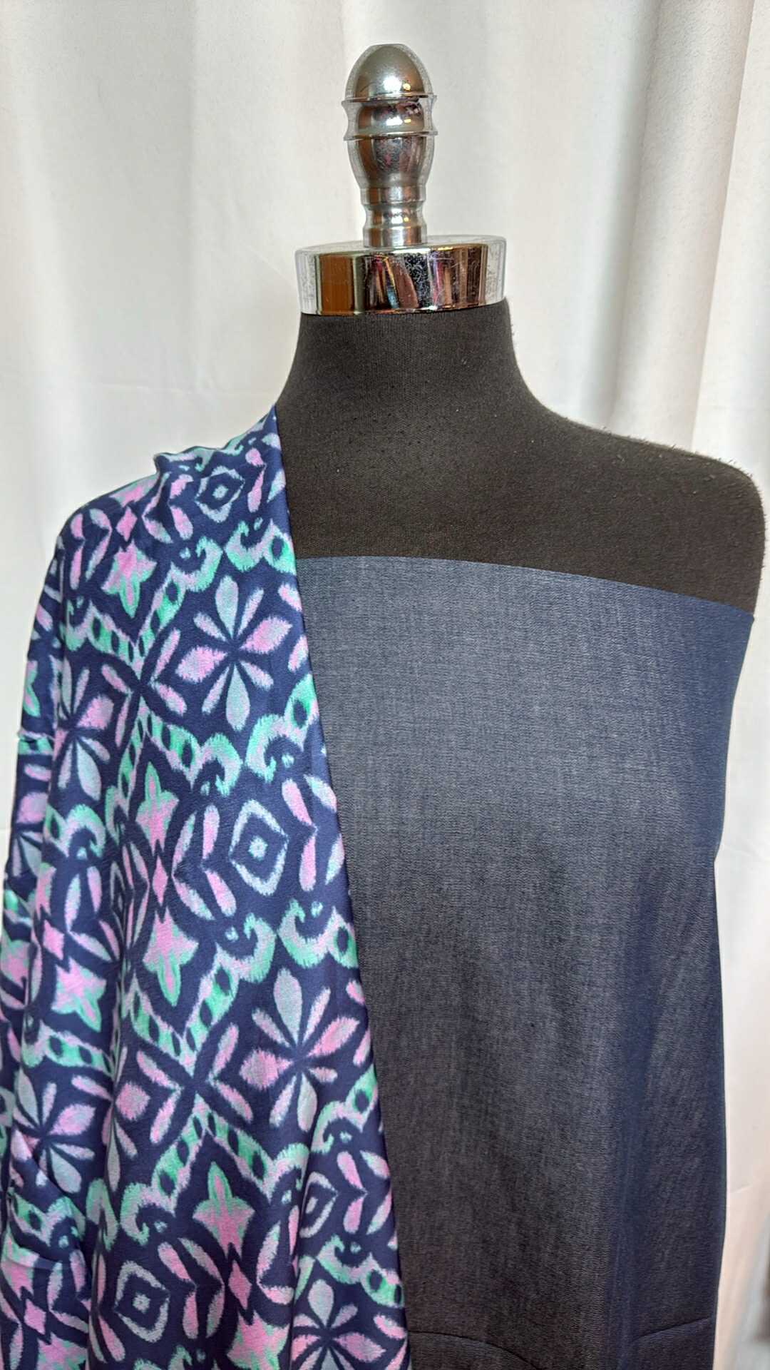 DENIM/SILK BUNDLE : 3YD Light-Weight Denim & 2YD Silk/Cotton Woven : A28760