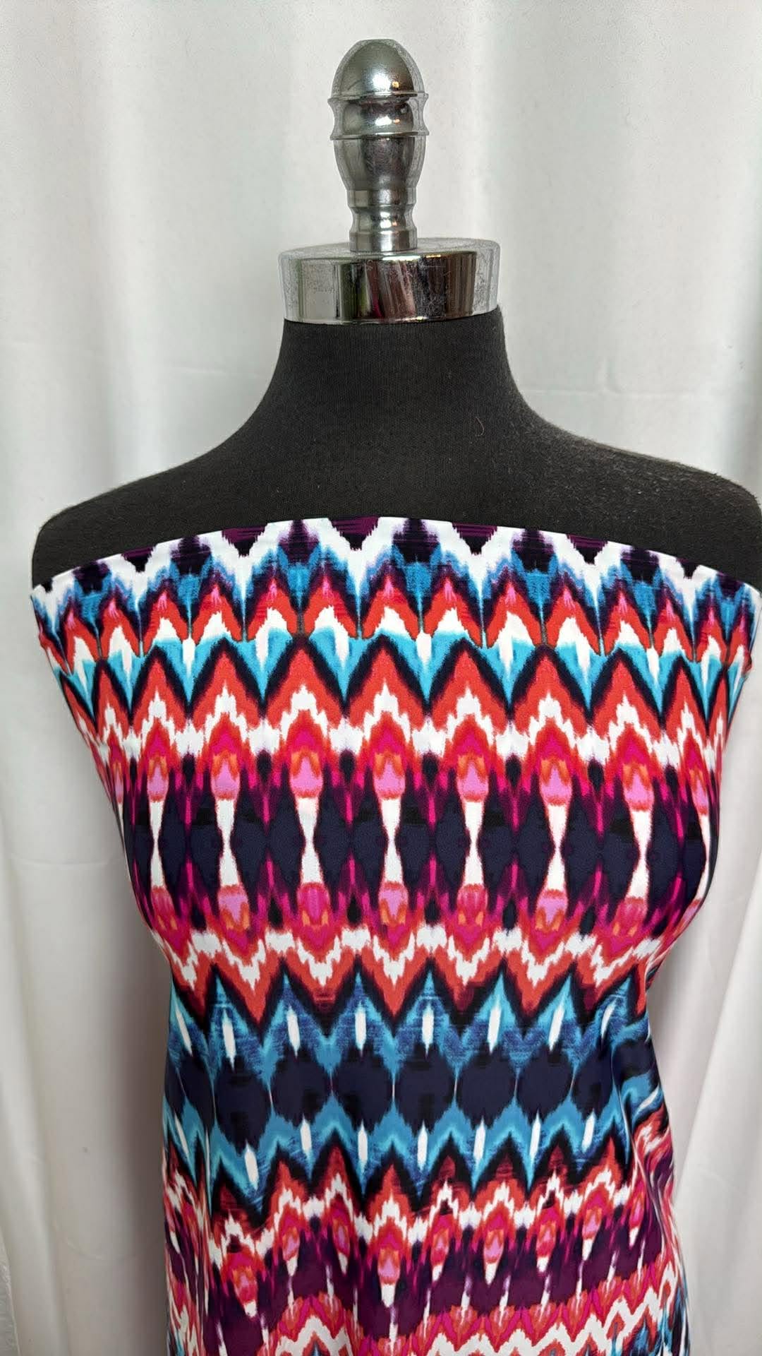 Geo Chevron - Designer Nylon/Spandex Swim - 32" Cut