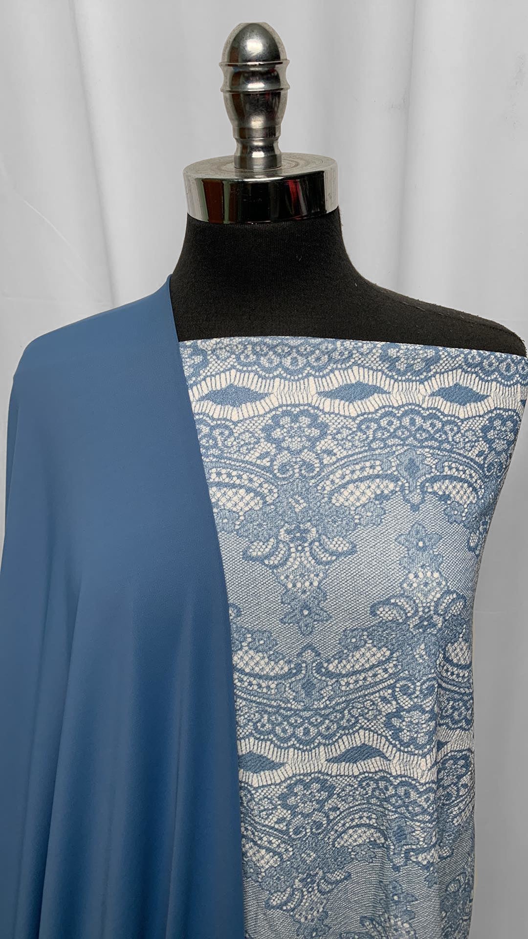 BLUE/LACE BUNDLE : 2YD Blue Yoga PF & 2YD "Lace" Liverpool : A25248