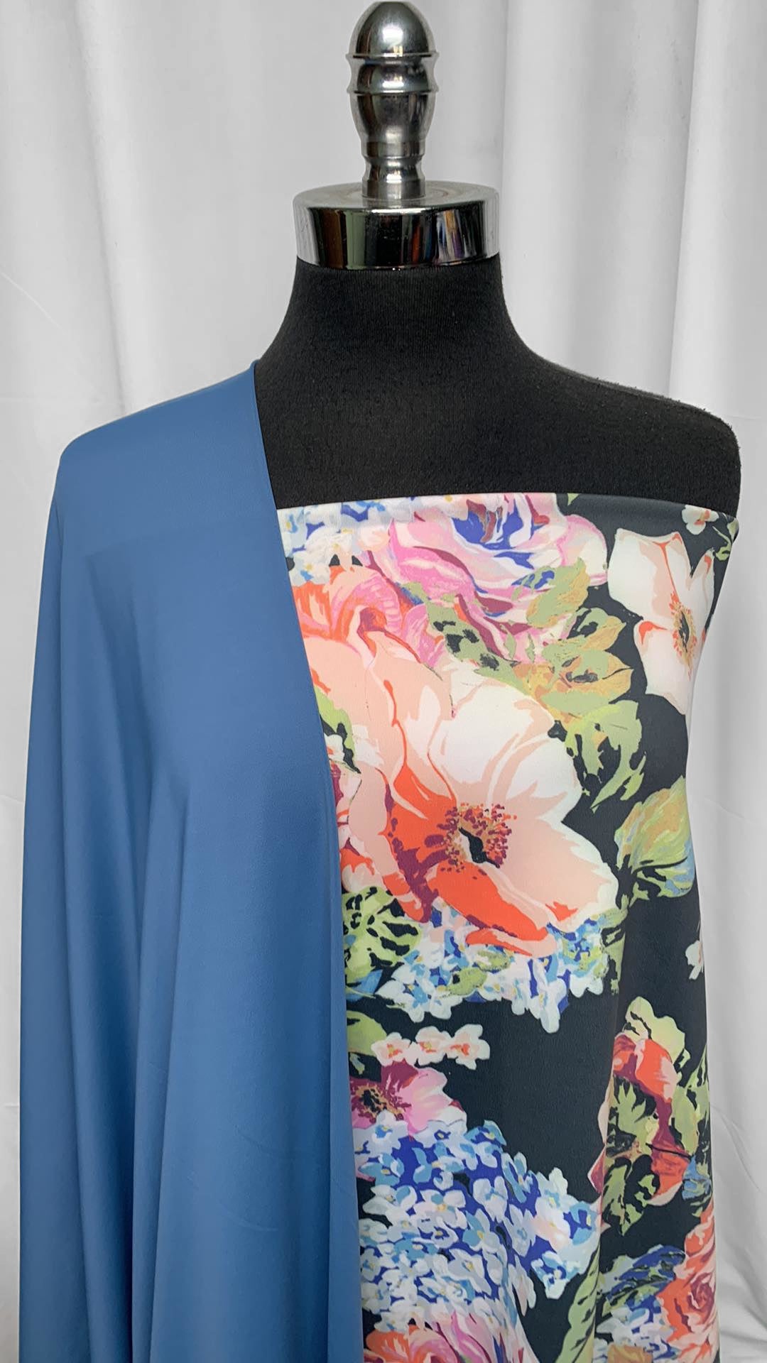BLUE/LARGE FLORAL BUNDLE : 2YD Blue Yoga PF & 2YD Large Floral PF : A25289