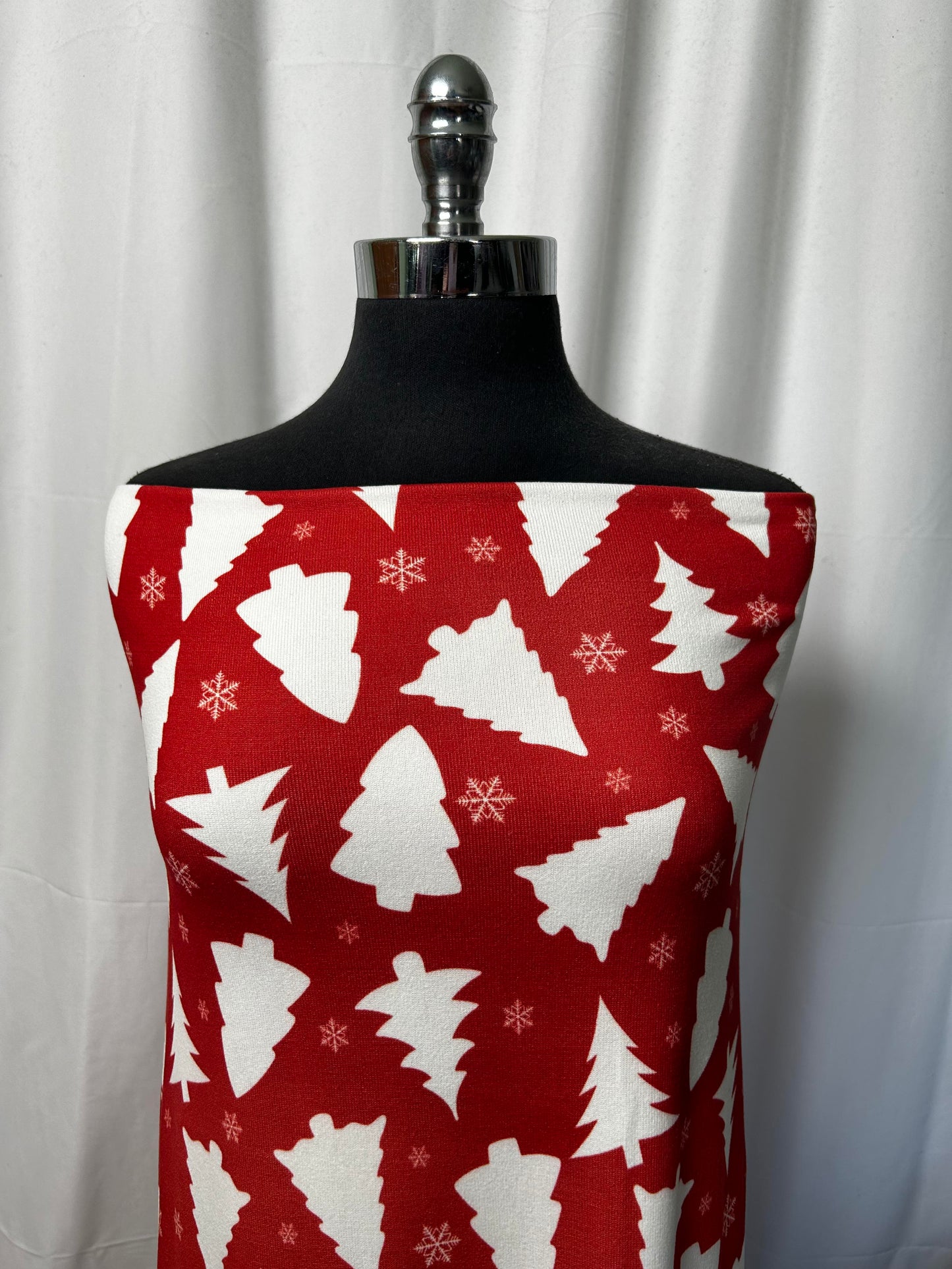 Red/White Trees - Oakley Sweater Knit - By the Yard