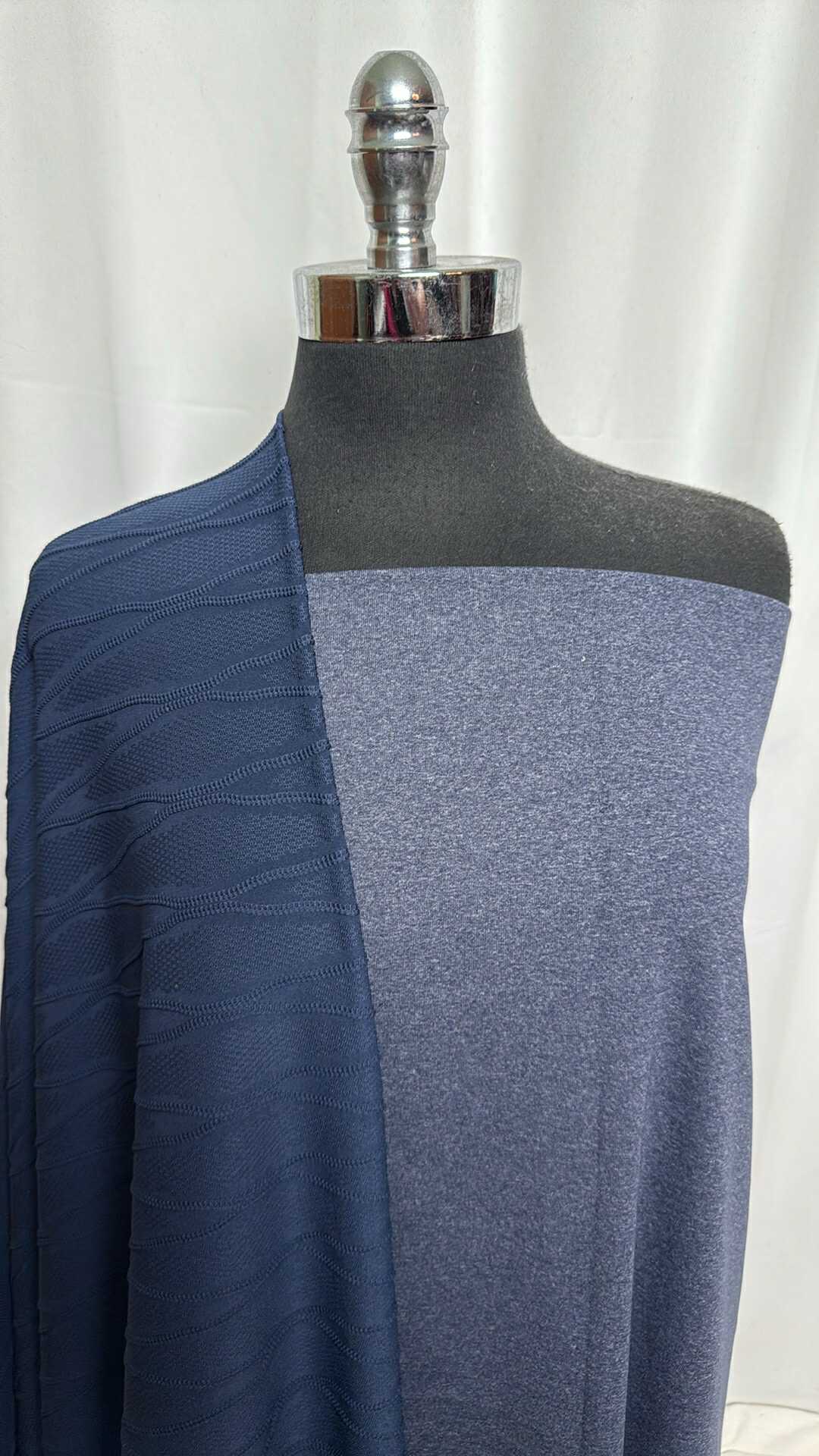 NAVY BUNDLE : 1YD Heathered Supplex & 1YD Jacquard Top-Weight PF : A29163