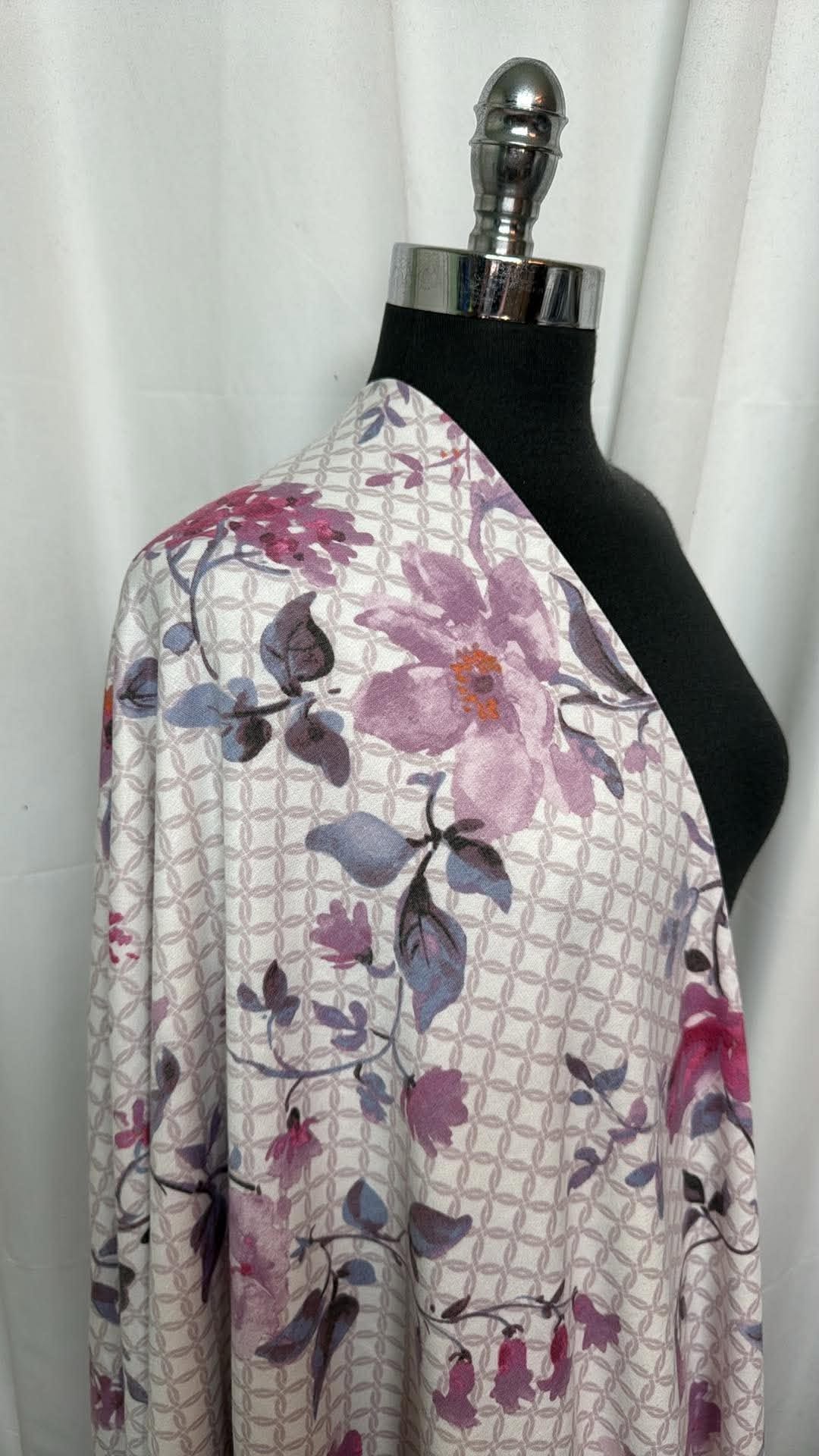 Floral Lattice - PRS French Terry - By the Yard