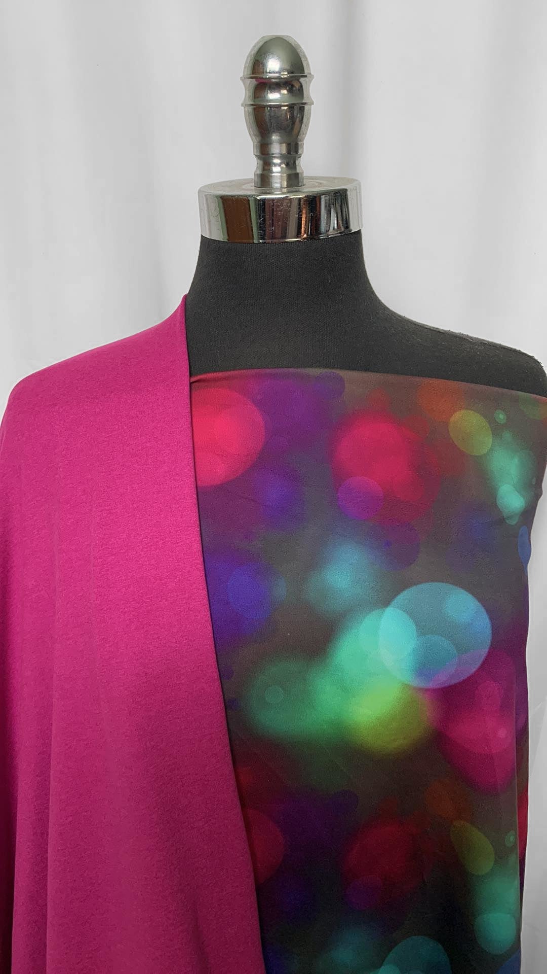 MAGENTA/BOKEH BUNDLE : 1+YD Bokeh Lights Peached PF & 2YD Magenta-Purple Peached PF : A2115