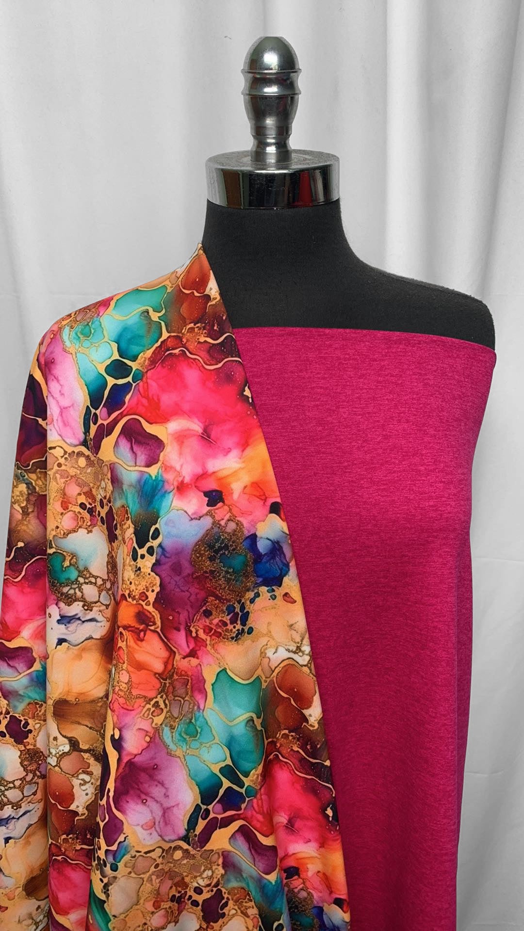 MAGENTA/ACID INK BUNDLE : 2YD Heather Magenta Peached PF & 4YD Bright Acid Ink P/S Fleece : A25415