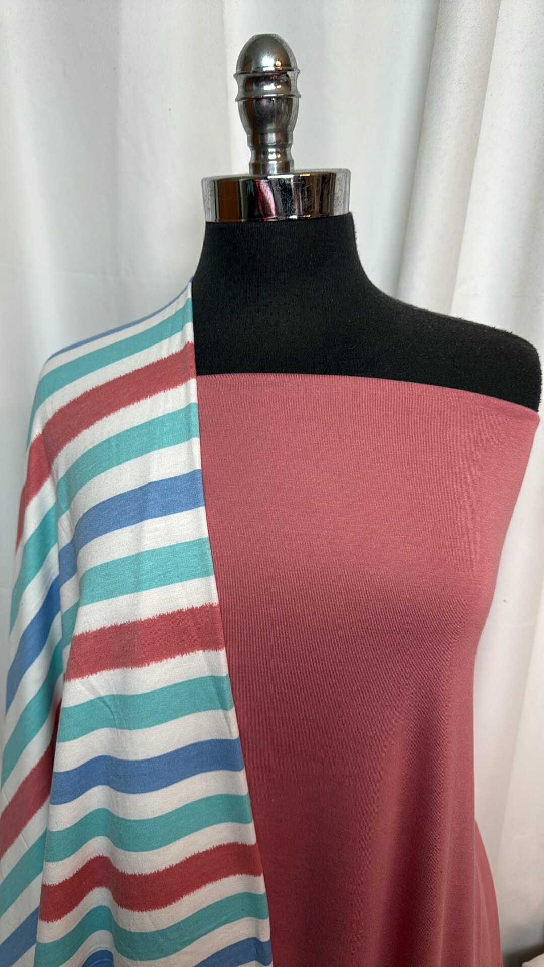 BLUSH/STRIPE BUNDLE : 1+YD Stripe PRS FT & 2YD Blush Hemp Rib : A28815