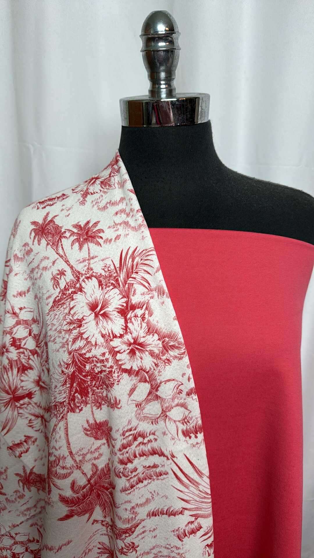 CORAL/TROPICAL BUNDLE : 2YD Tropical Cotton FT & 1.5YD Coral Peached PF : A28960