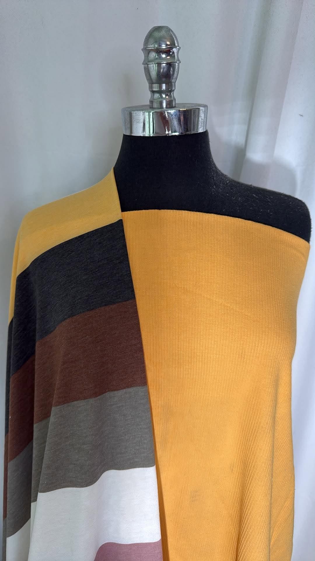 YELLOW/WIDE STRIPE BUNDLE : 2YD Yellow Heavy C/S Rib & 2YD Wide Stripe PRS FT : A31113