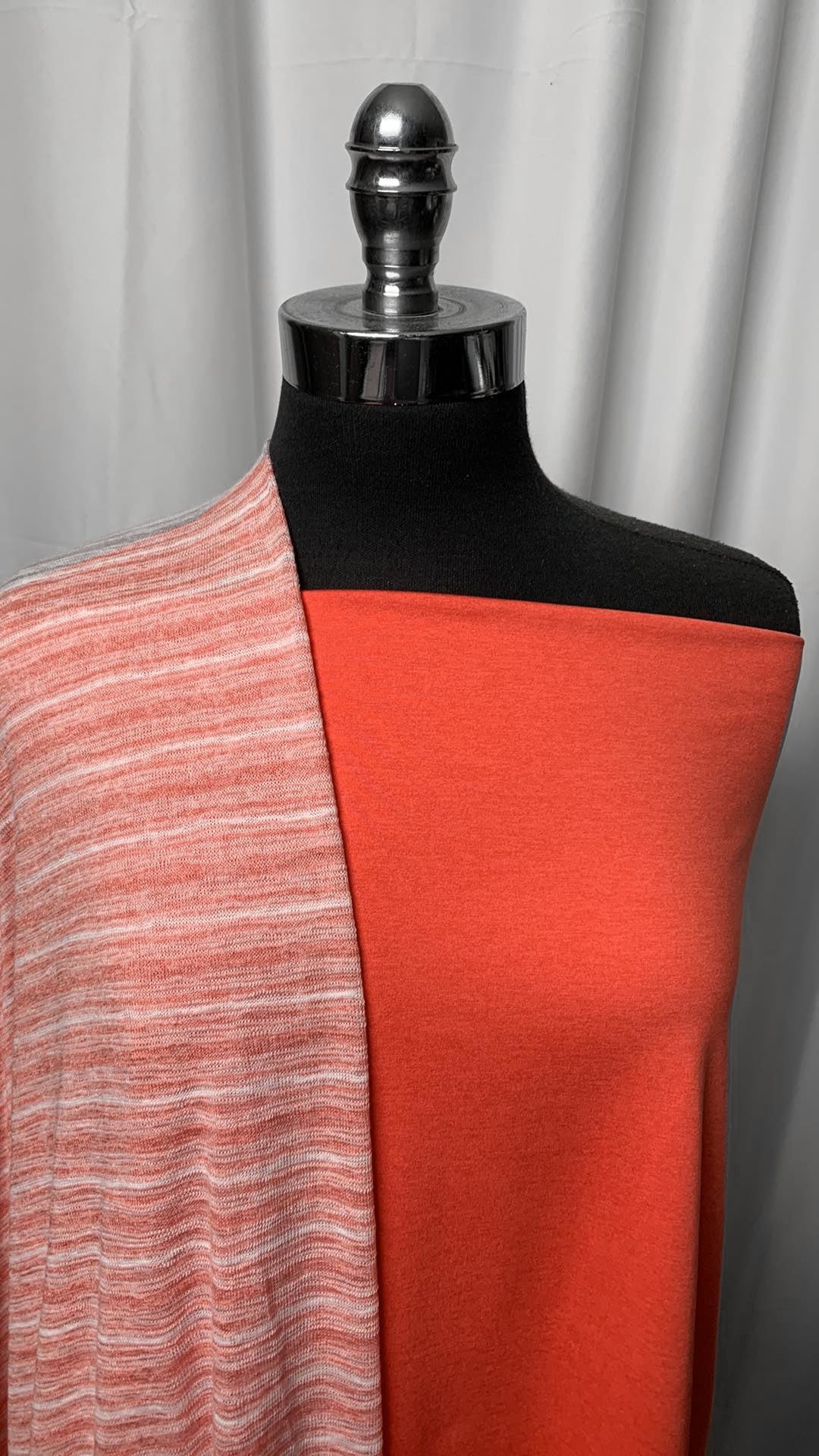 ORANGE STRIPE BUNDLE : 1.5YD Orange Peached PF & 2YD Stripe Light-Weight SK : A1018
