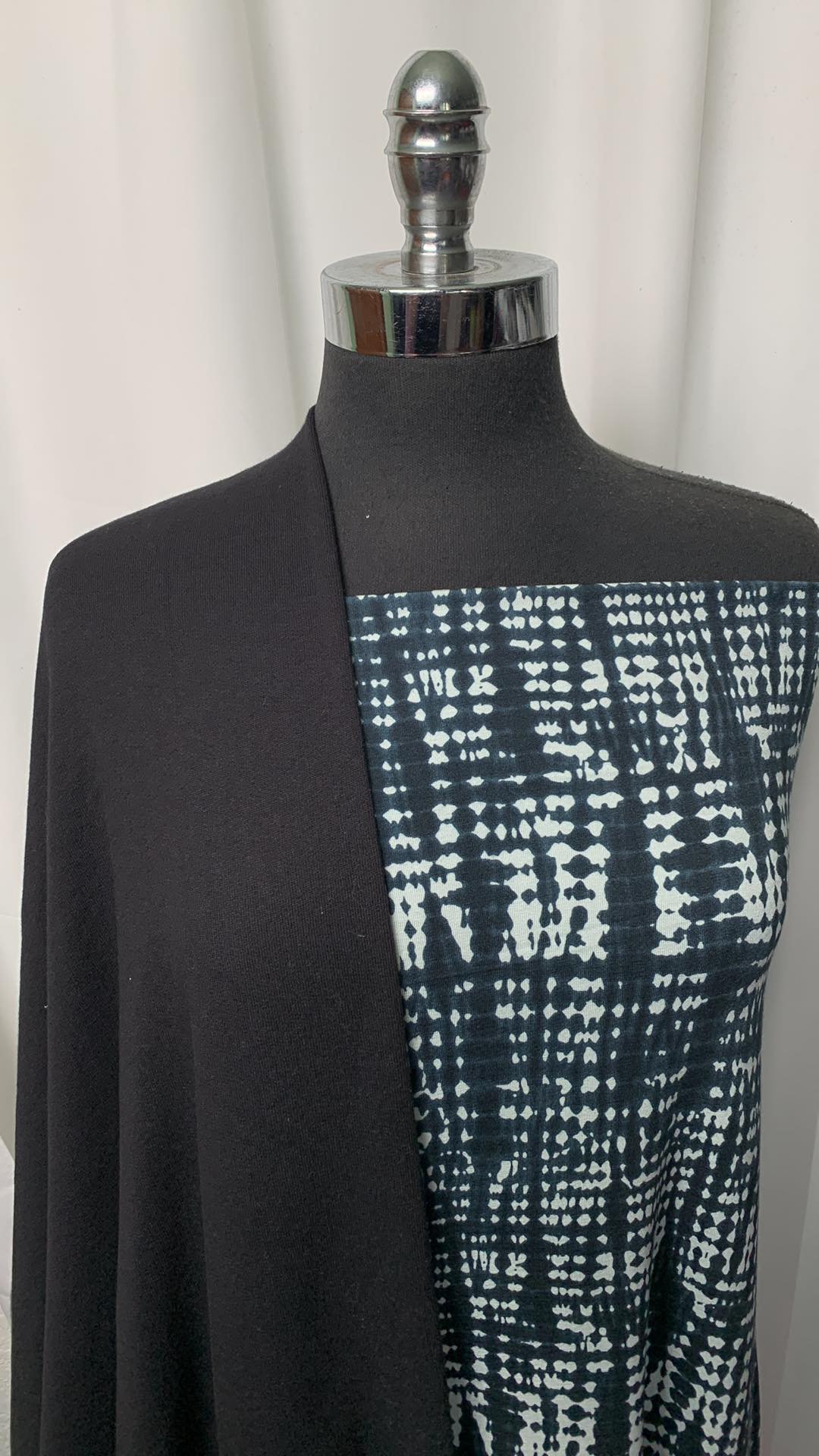 BLACK/TIE DYE BUNDLE : 2YD Black C/P FT & 2YD Tie Dye Supima Modal : A1786