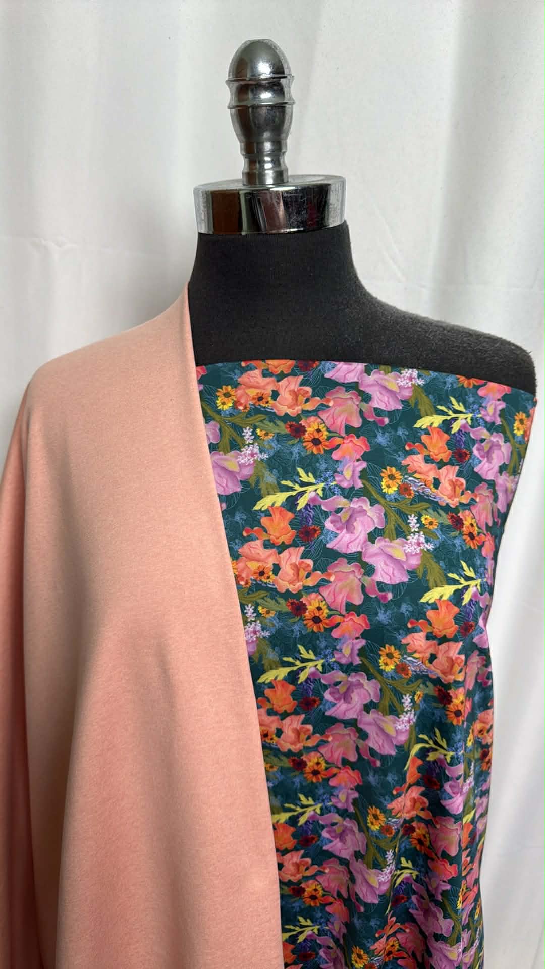 LIGHT PEACH/FLORAL BUNDLE : 1.5YD Light Peached PF & 2YD Floral N/S Swim : A29670