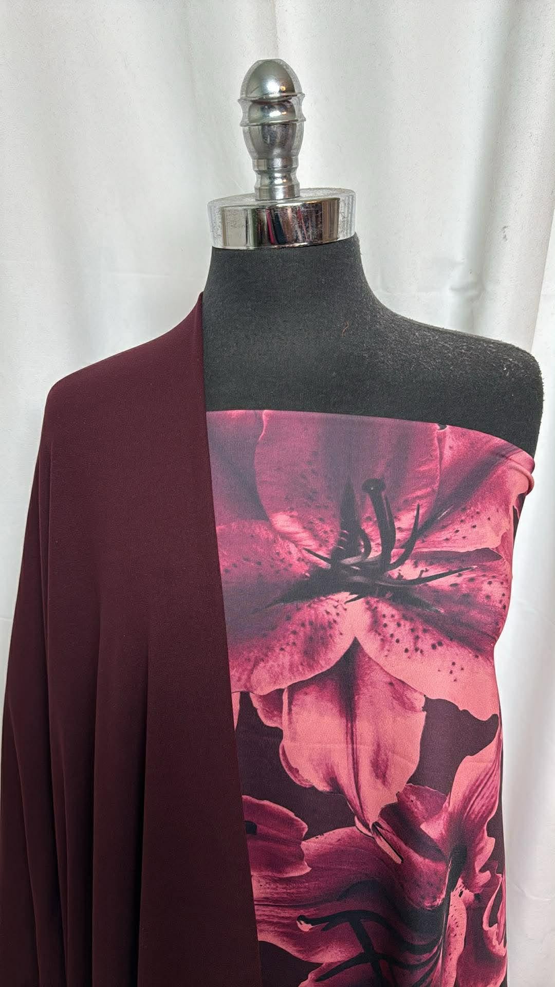 WINE/ORCHID BUNDLE : 1.5YD Orchid Yoga PF & 2YD Wine Brushed PF : A30393