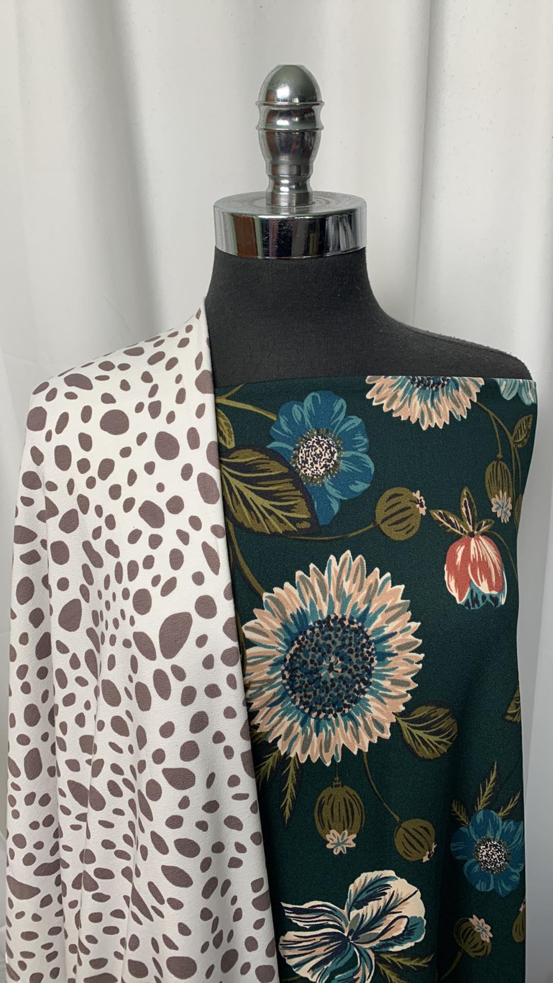 DOTS/FLOWERS BUNDLE : 2YD Flowers Crepe Scuba & 2YD Dots C/S FT : A1774