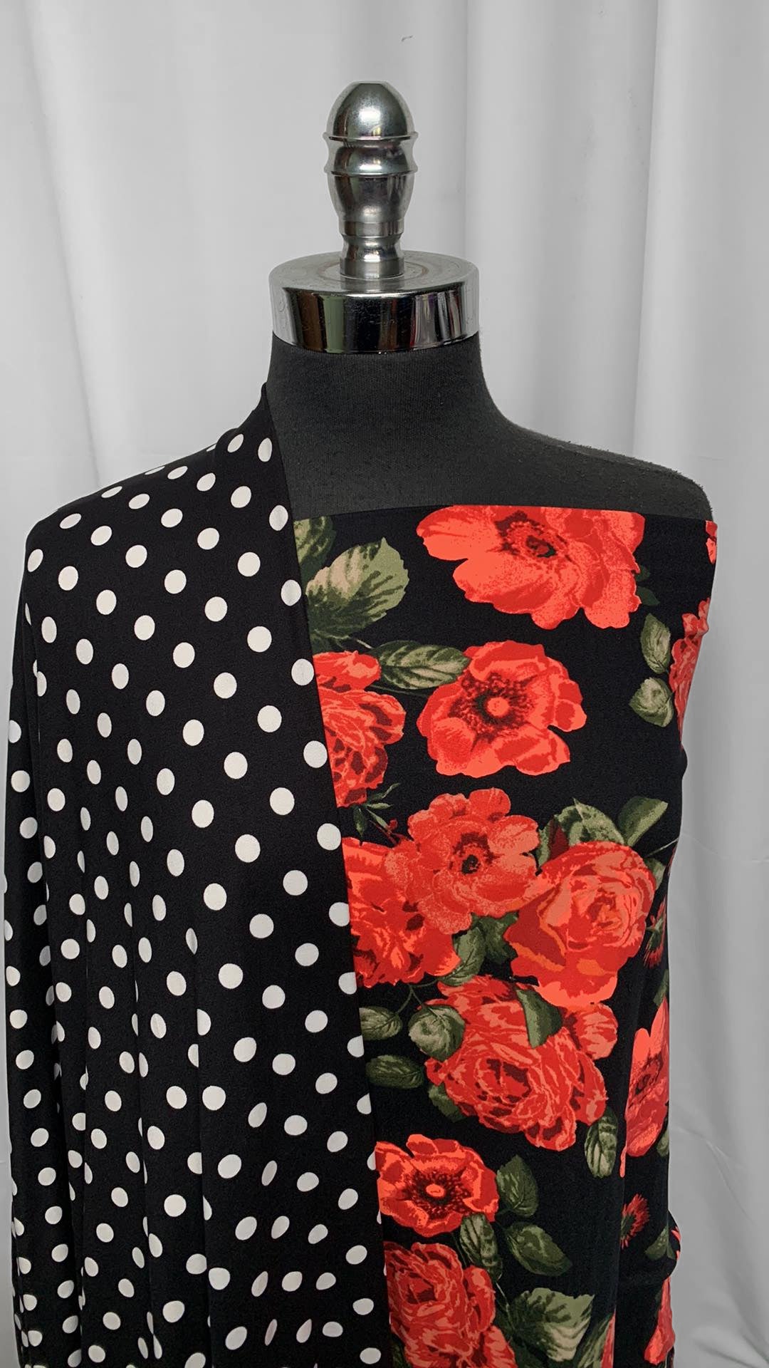 BLACK POLKA DOT/FLORAL BUNDLE : 2YD Floral DBP & 2YD Polka Dot DBP : A25297