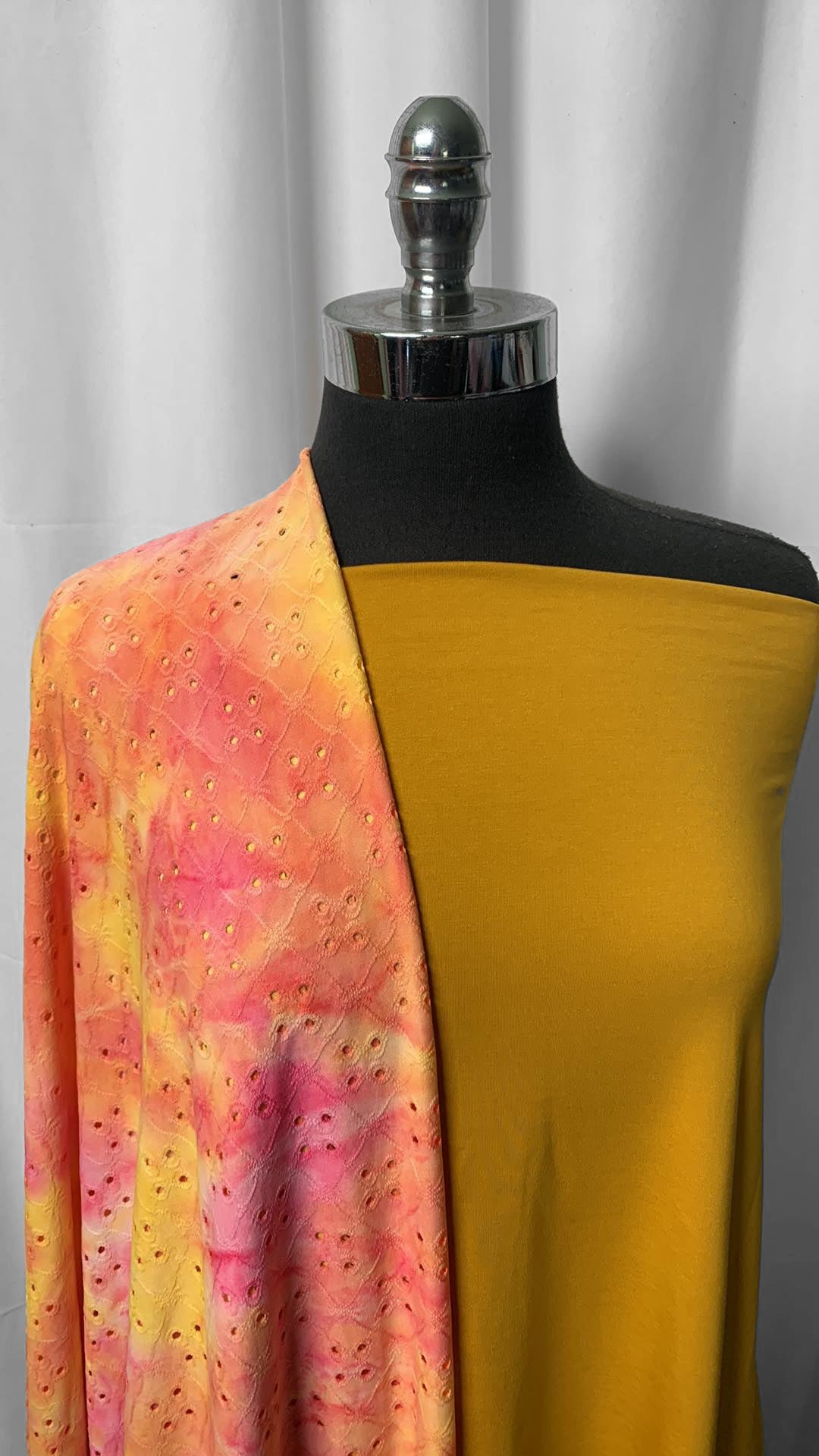 MUSTARD/TIE DYE BUNDLE : 2YD Mustard MVC & 2YD Tie Dye Eyelet : A25094