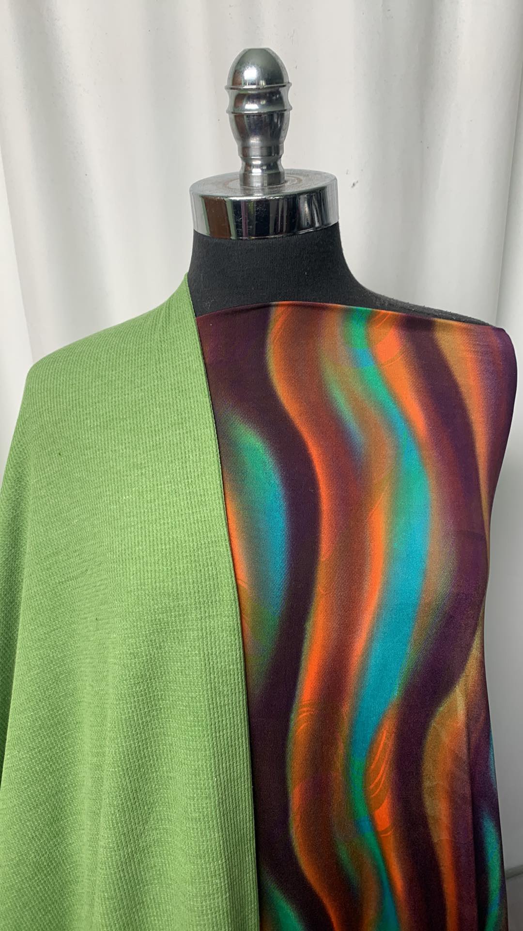 GREEN/WAVY LINES BUNDLE : 2.5YD Wavy Lines ITY (Flaw) & 2YD Green Thermal : A1653