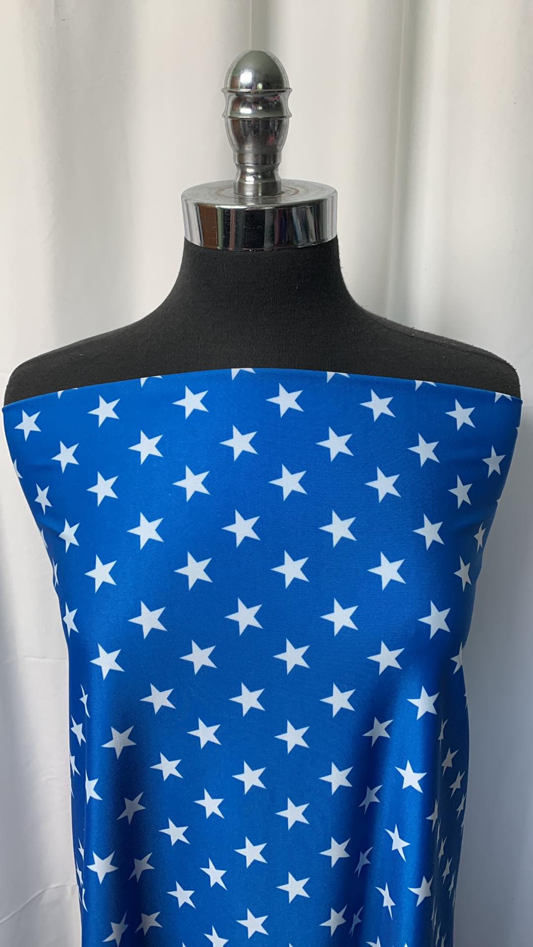 Blue w/Stars - Nylon Spandex - 2 Yard Cut