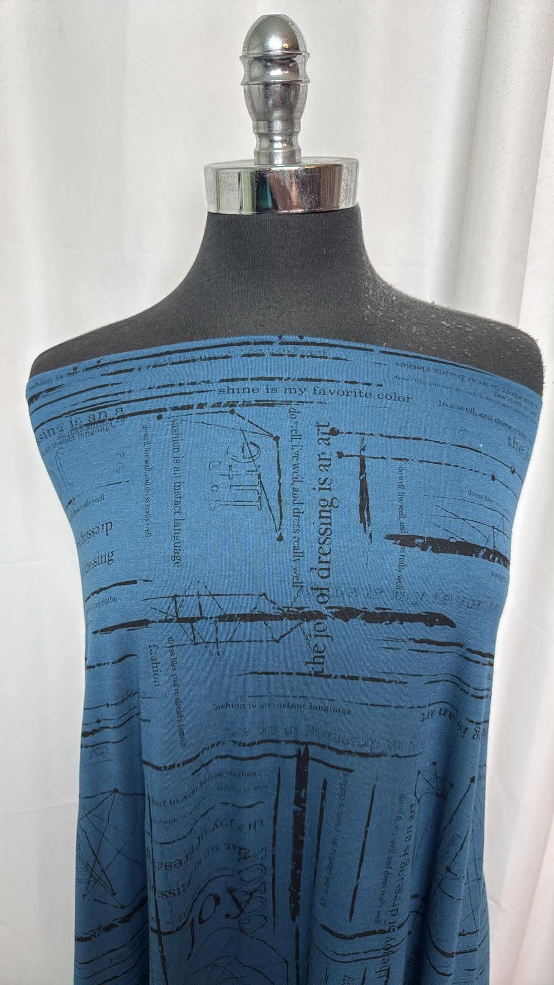 Blue Joy of Dressing - Bamboo/Poly - 2 Yard Cut