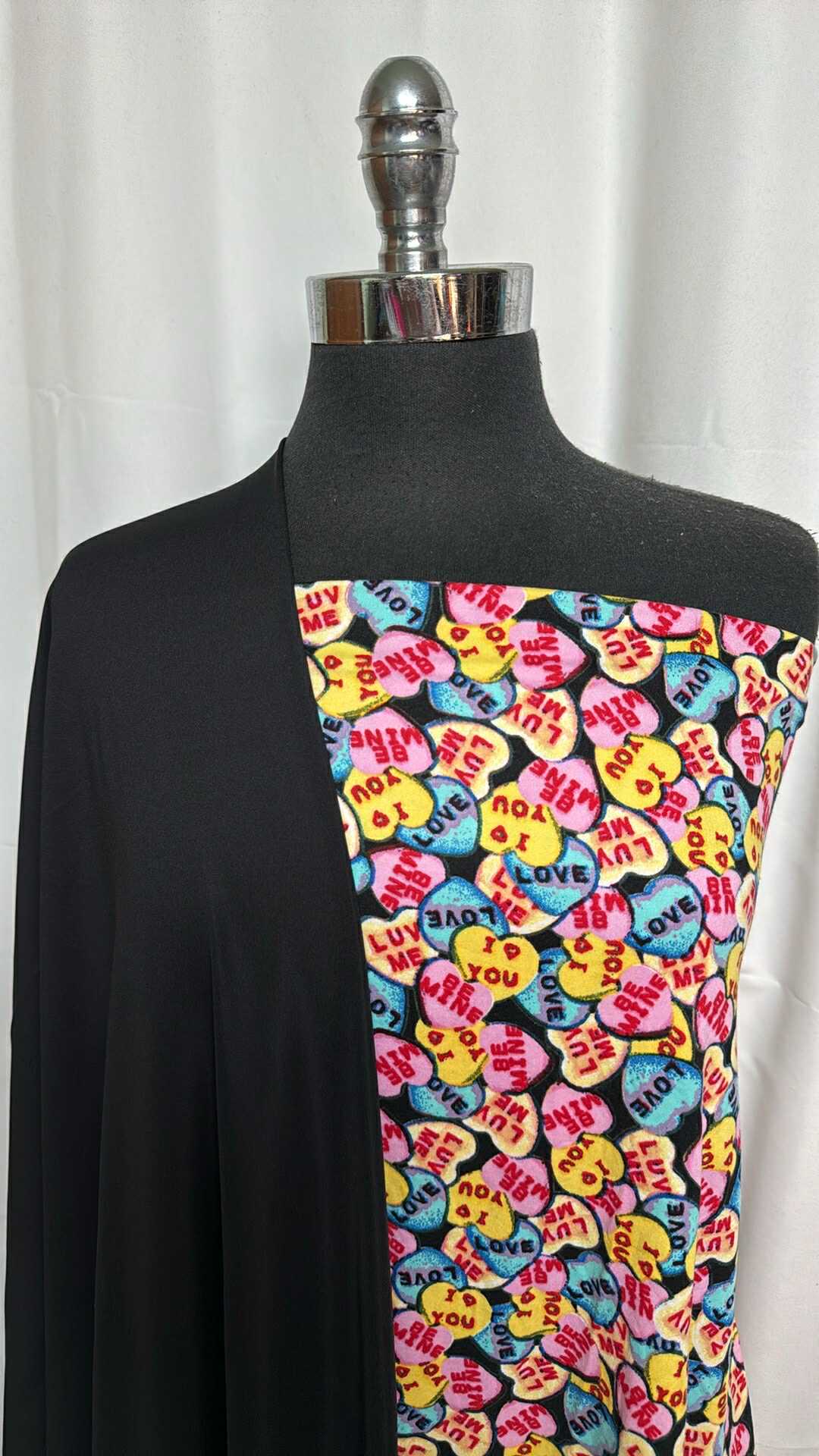 CONVERSATION HEARTS BUNDLE : 1YD Conversation Hearts DBP & 2YD Black Yoga PF : A29324