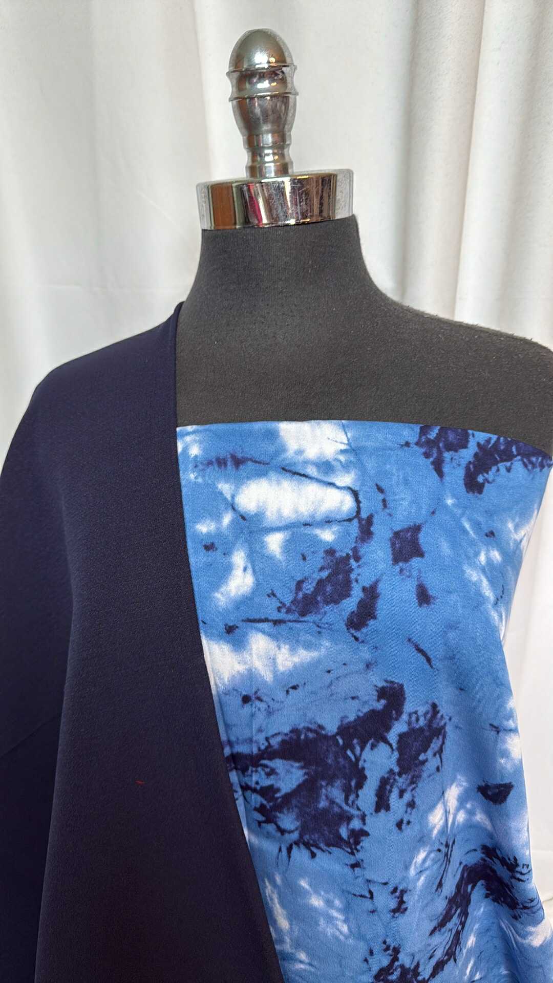 NAVY/BLUE TIE DYE BUNDLE : 2YD Blue Tie Dye Stretch Twill & 2YD Navy Millennium : A28834