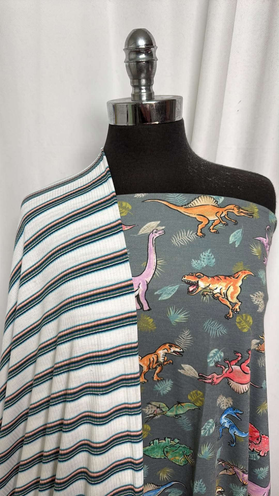 DINO/STRIPE RIB BUNDLE : 2YD Stripe PRS Rib & 1YD Dino PRS FT : A30964
